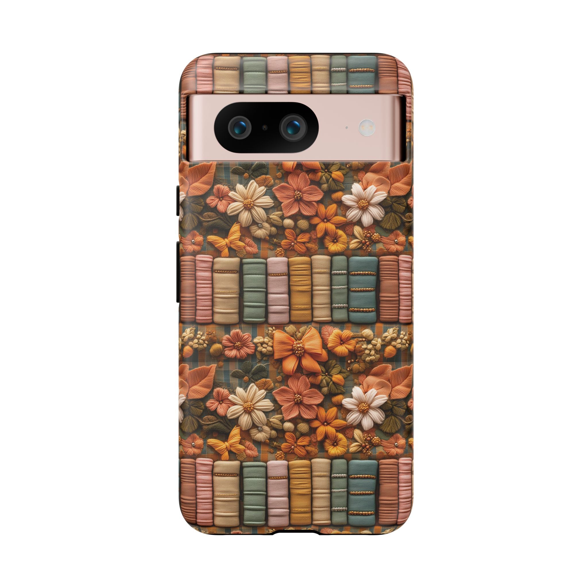 3D Illusion Boho Floral and Books Phone Case Gift for Her Phone 15, Samsung iPhone Samsung Gift for Her Case iPhone 15, Samsung iPhone Samsung Accessory Gift for Her