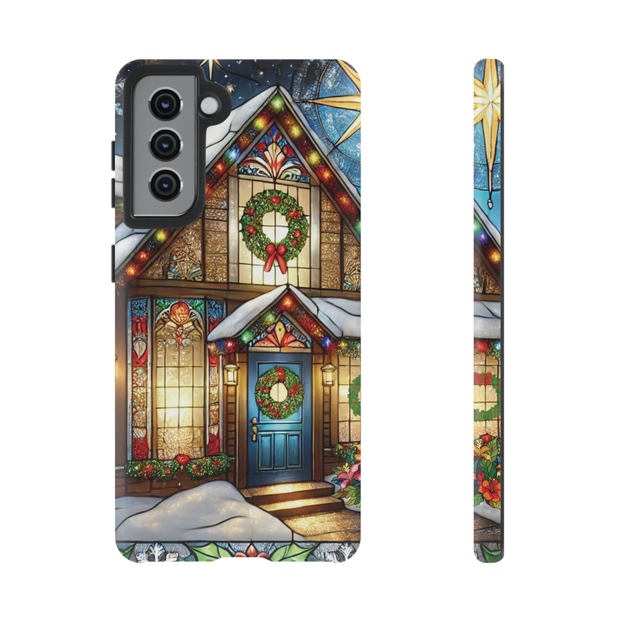 Phone Case - Stain Glass Christmas Unique Holiday Protection Gift for Her