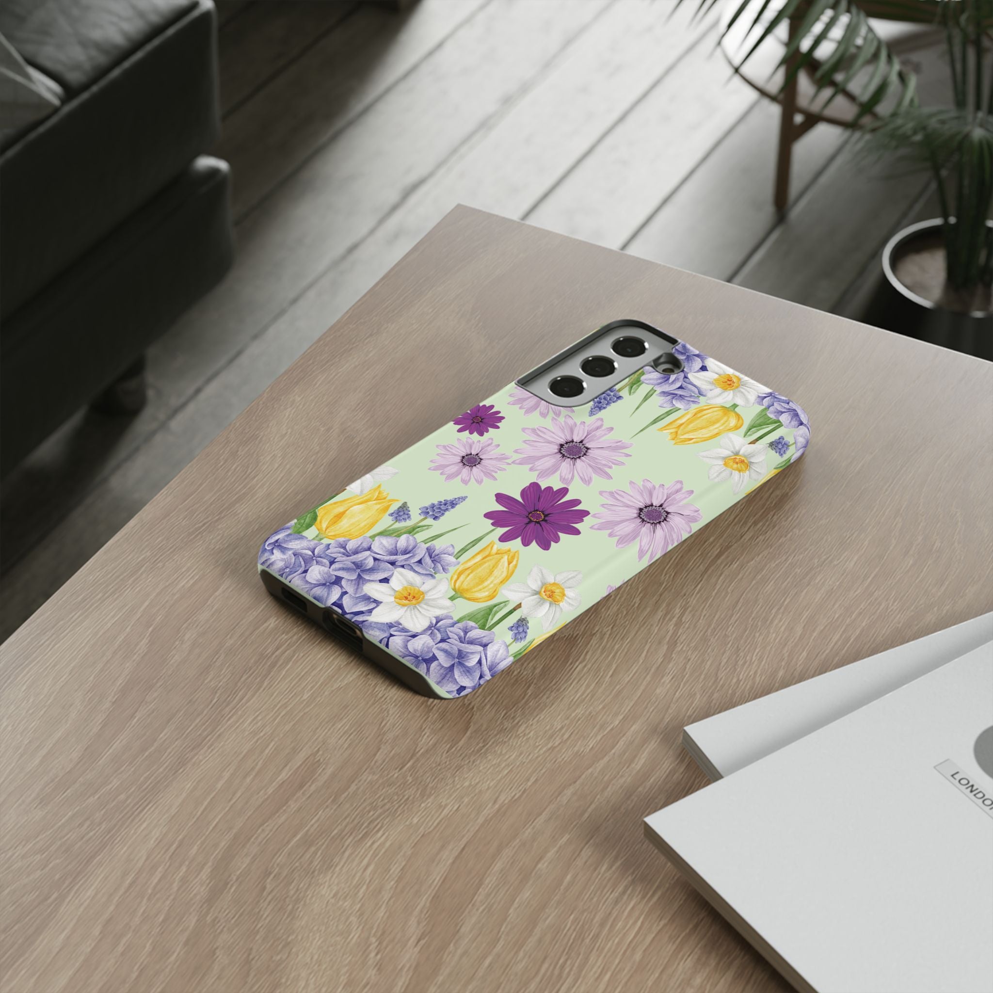 Lavender Yellow Flower Phone Case – Stylish Protective Cover for iPhone & Samsung, Botanical Design, Perfect Gift for Spring & Everyday Elegance
