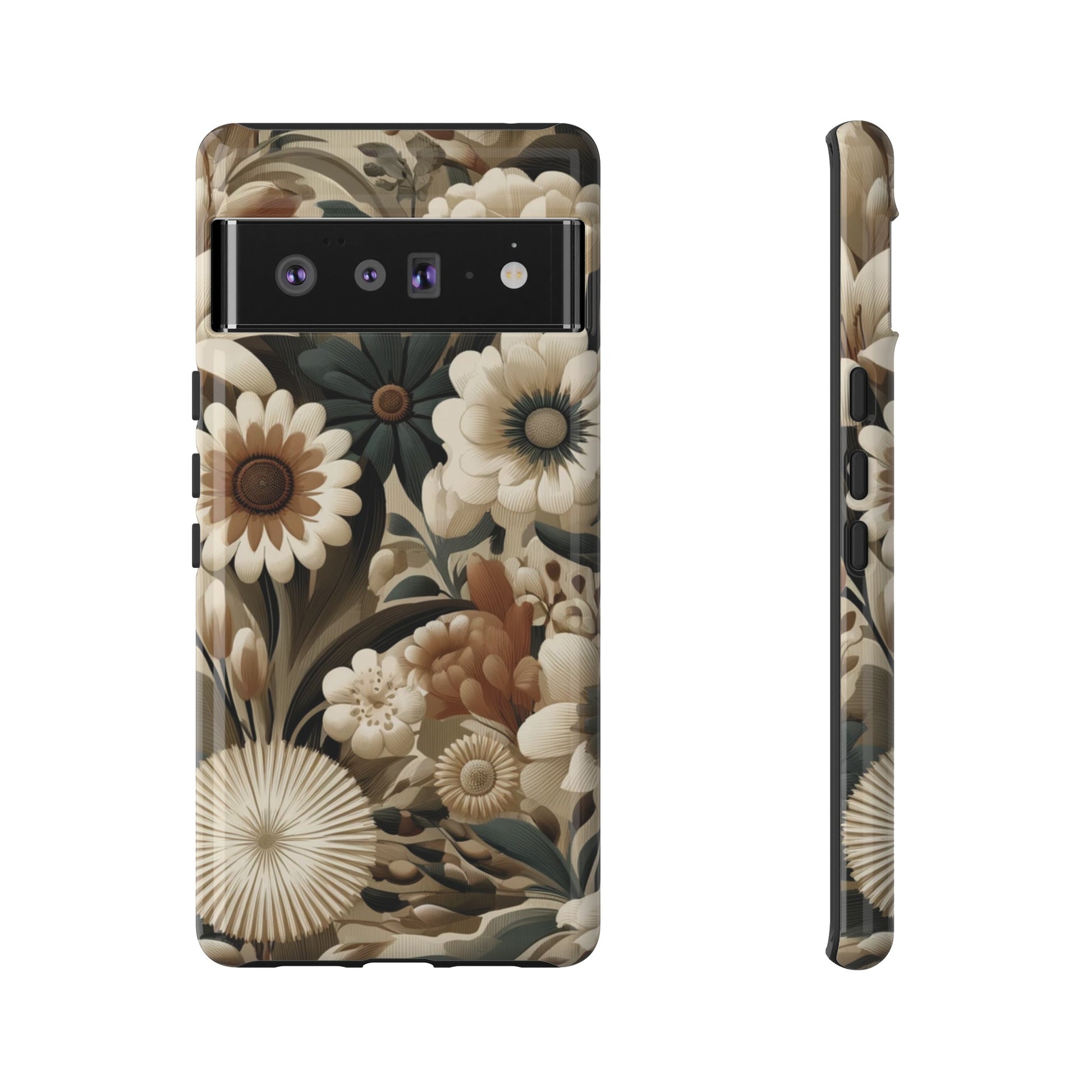 Mid-century Modern Floral Phone Case Durable for iPhone Samsung Gift iPhone 15, 14, 13 Samsung Pixel Gift for Mom Accessory Gift for Her