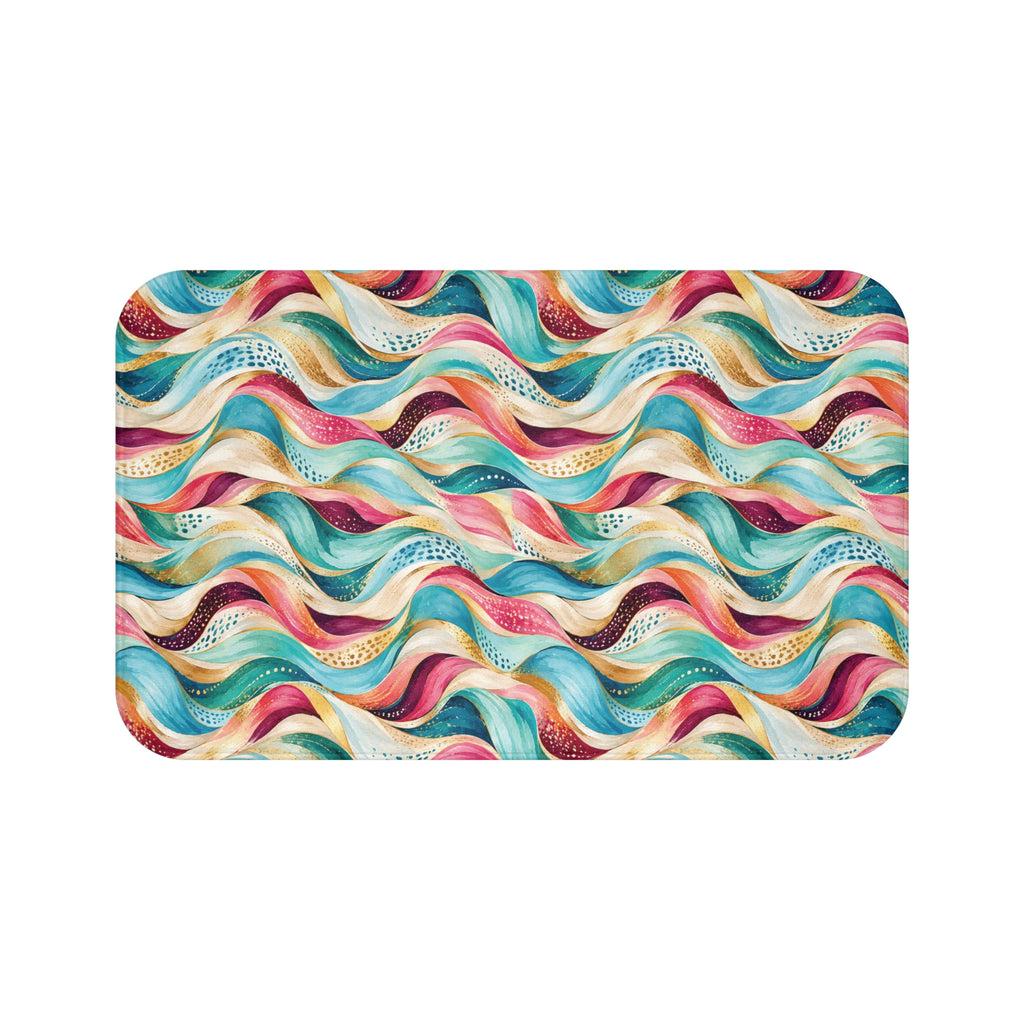 Colorful Wave Memory Foam Bath Mat