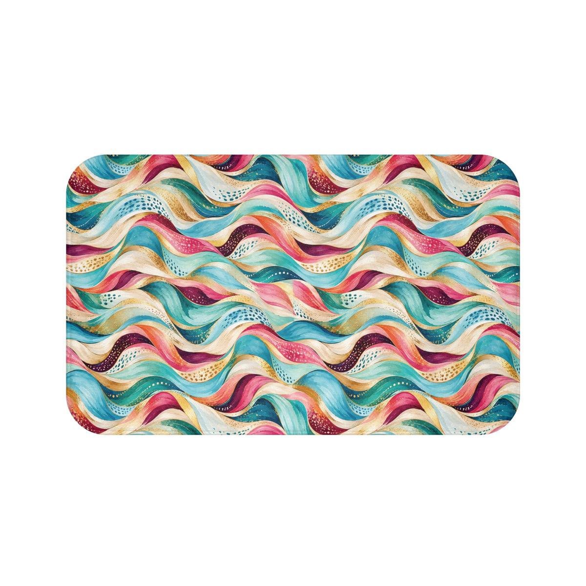 Colorful Wave Memory Foam Bath Mat