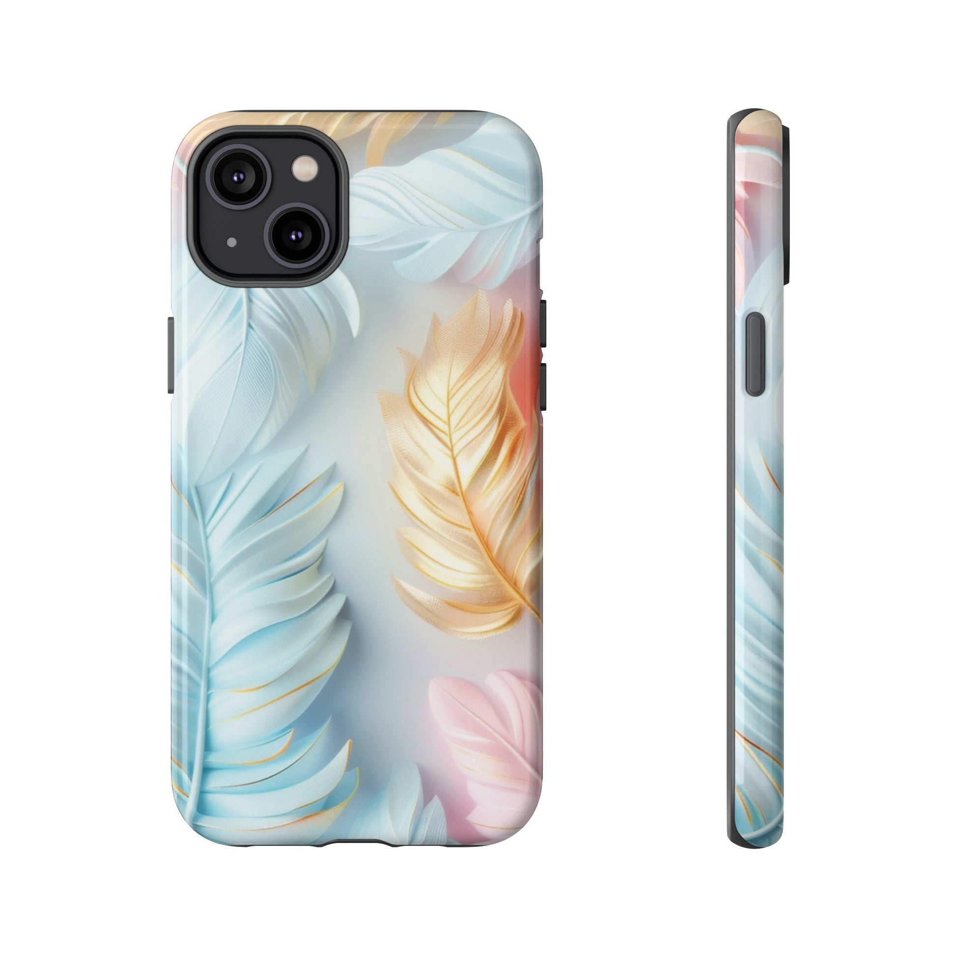 Pastel Feathers Protective Phone Case Gift for Her Phone 15, Samsung iPhone Samsung Gift for Her Case iPhone 15, Samsung iPhone Samsung Accessory Gift for Her