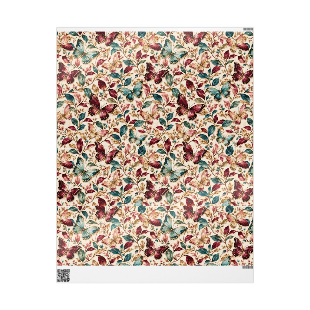 Vintage Butterfly Floral Wrapping Paper