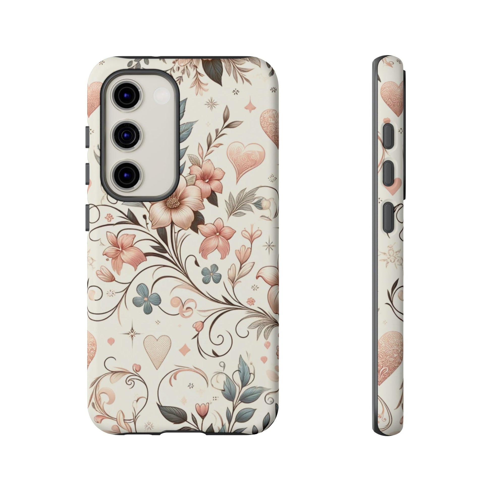 Floral Design Luxury Phone Tough Case Floral Elegant Durable Stylish for Modern Devices iPhone 17, 16 15, Samsung iPhone Samsung Accessory Gift for Her