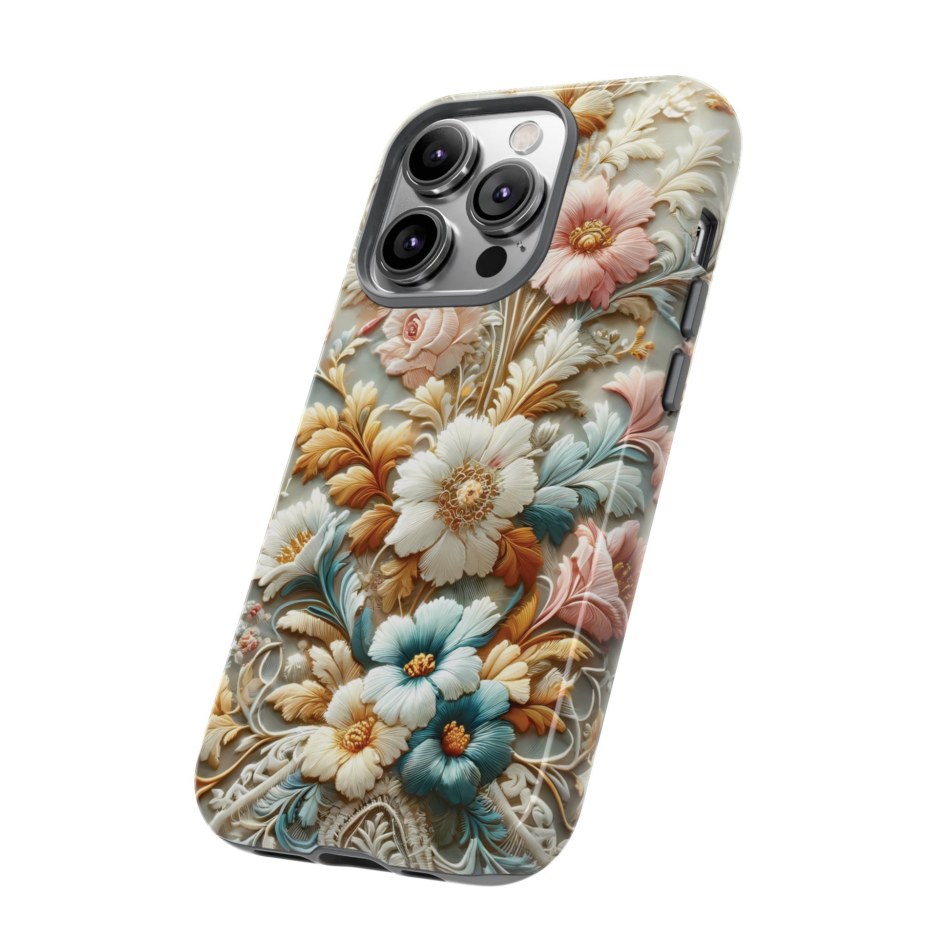 3D Elegant Faux Flowers Phone Case Stylish & Durable for iPhone Samsung Gift iPhone 15, 14, 13 Samsung Pixel Gift for Mom Accessory Gift for Her