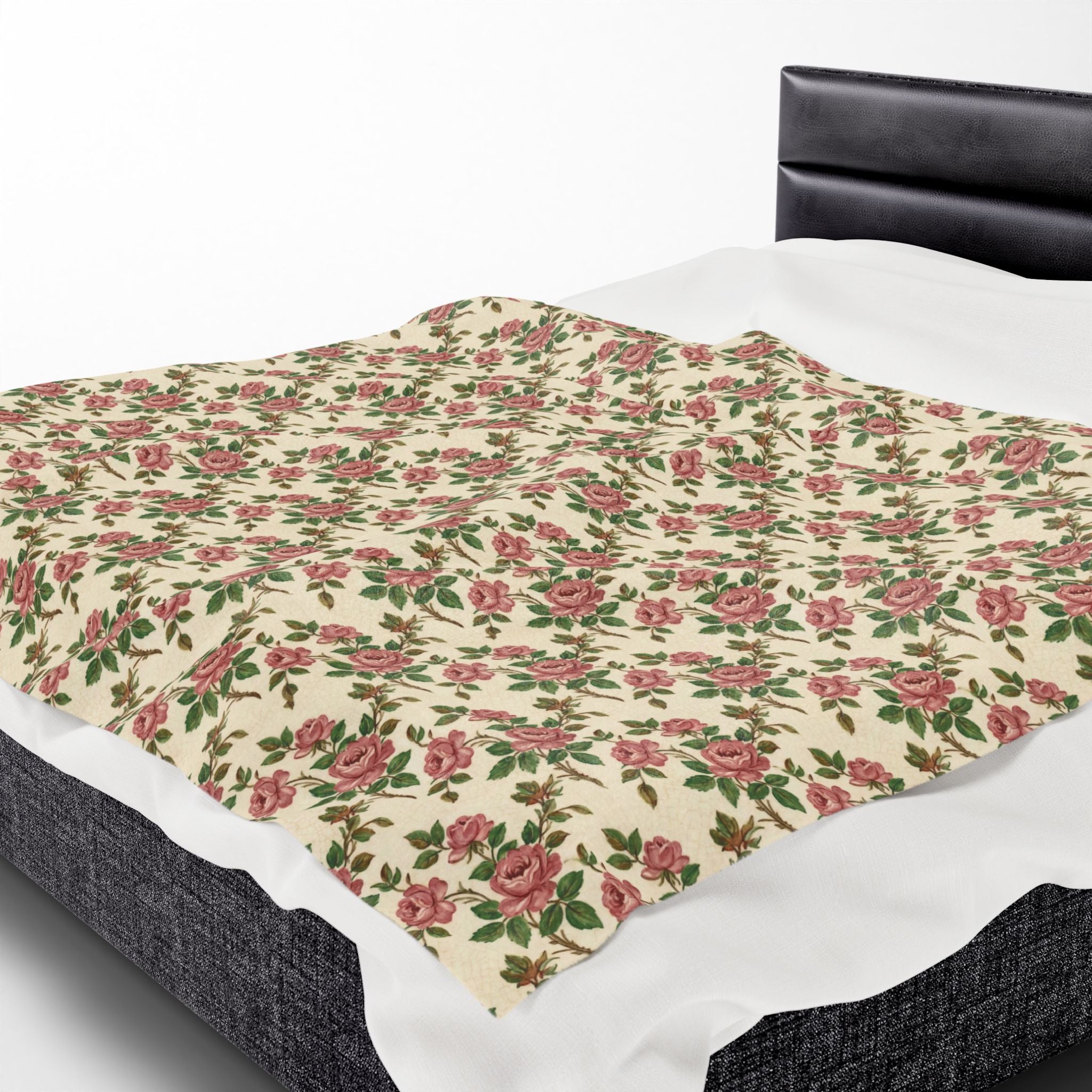 Couverture polaire rose vintage Franciscan - Plaid douillet