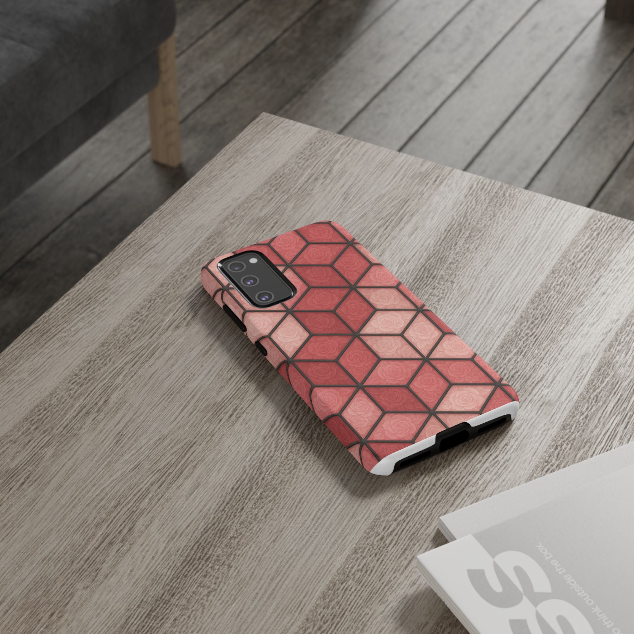 Geometric Stained Glass Illusion Phone Case Colorful Abstract Art, Aesthetic Protective Cover for iPhone, Samsung & Google, Unique Gift Idea Mom