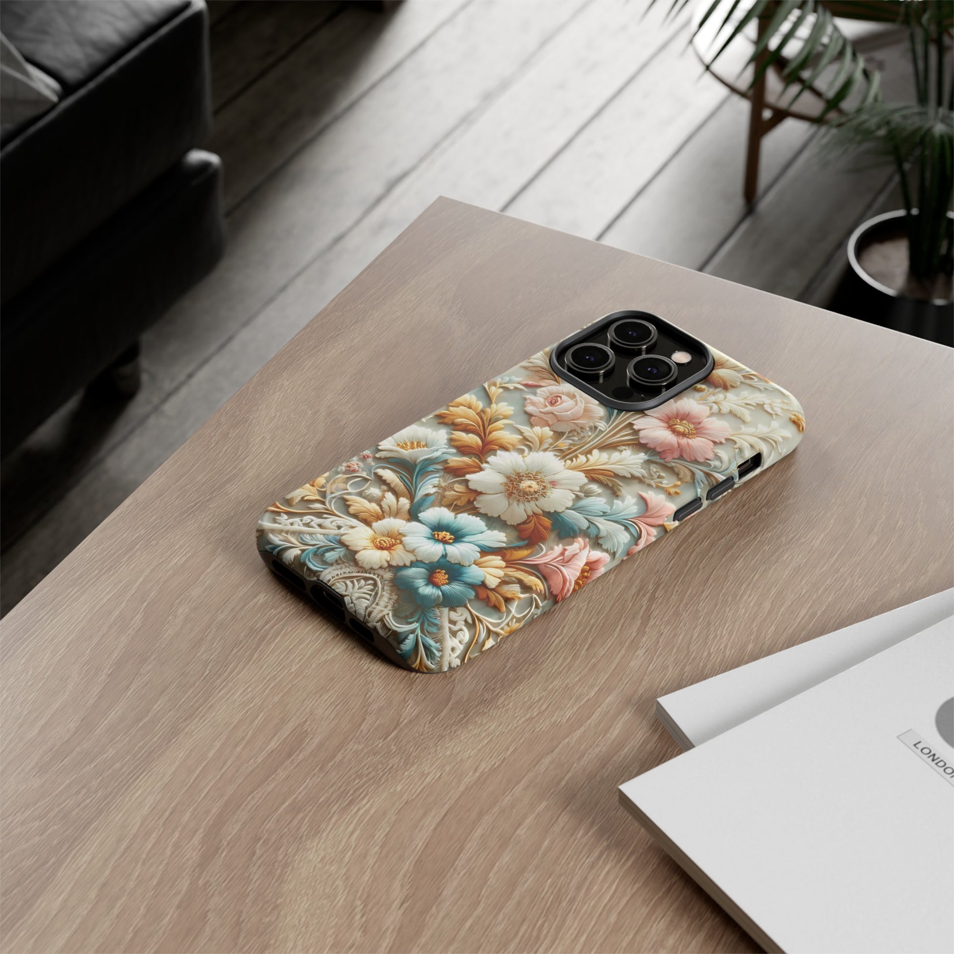 3D Elegant Faux Flowers Phone Case Stylish & Durable for iPhone Samsung Gift iPhone 15, 14, 13 Samsung Pixel Gift for Mom Accessory Gift for Her