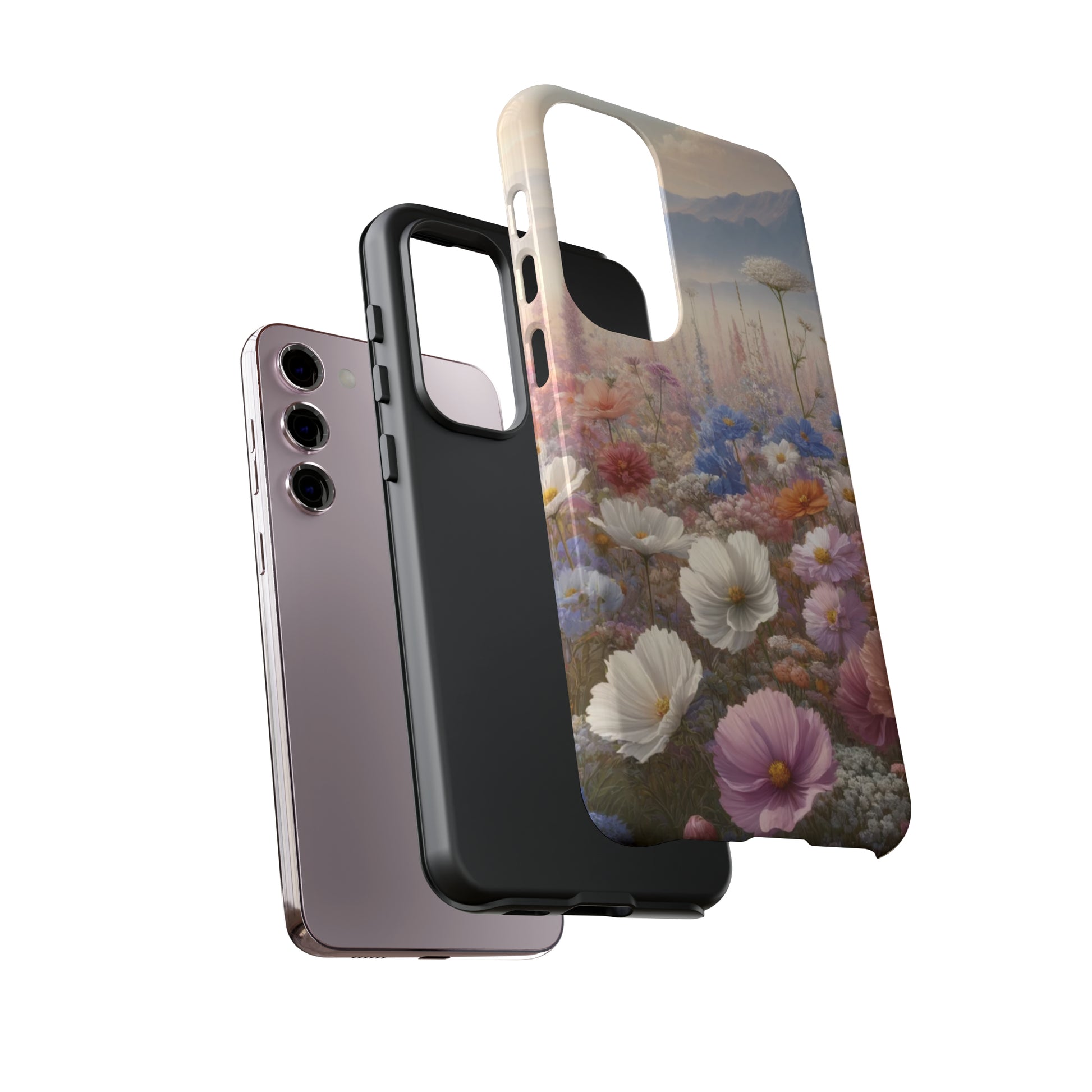 Phone Case Floral Boho Luxury Tough Case Floral Elegant Durable Stylish for Modern Devices iPhone 15, Samsung iPhone Samsung Accessory Gift for Her.