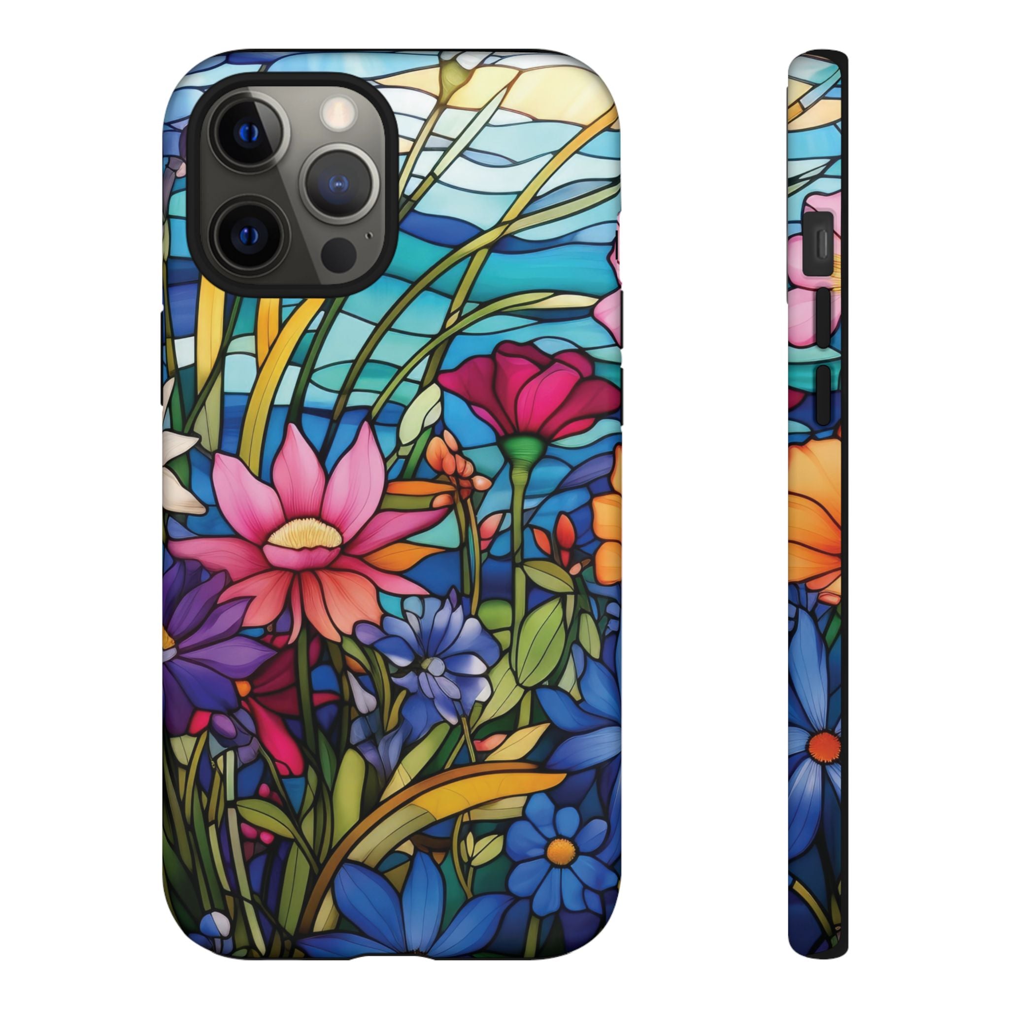 Wildflowers Stain Glass Illusion Phone Case Unique Holiday Protection for Your Device | Stylish & Durable Cover Gift for Her Phone 15, Samsung iPhone Samsung Accessory Gift for Her