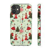1950s Vintage Phone Case - Retro Christmas Design | Unique Holiday Protection for Your Device | Stylish & Durable Cover Gift for Her Phone 15, Samsung iPhone Samsung Accessory Gift for Her