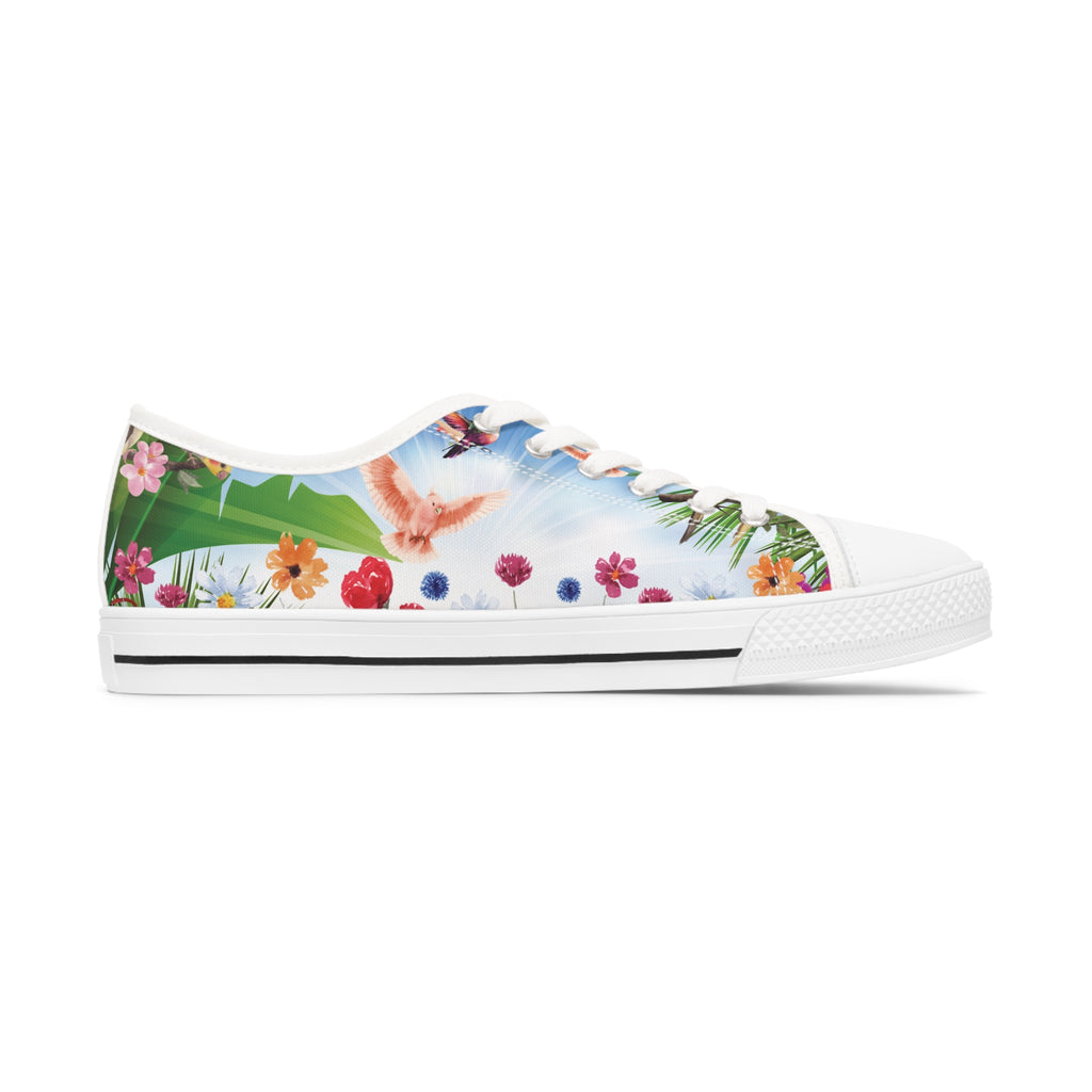 Tropical Birds Women's Low Top Sneakers Breathable Polyester Canvas, Lightweight Stylish Comfortable All-Day Wear, Perfect for Walking and Everyday Activities - MRSBYVALLE