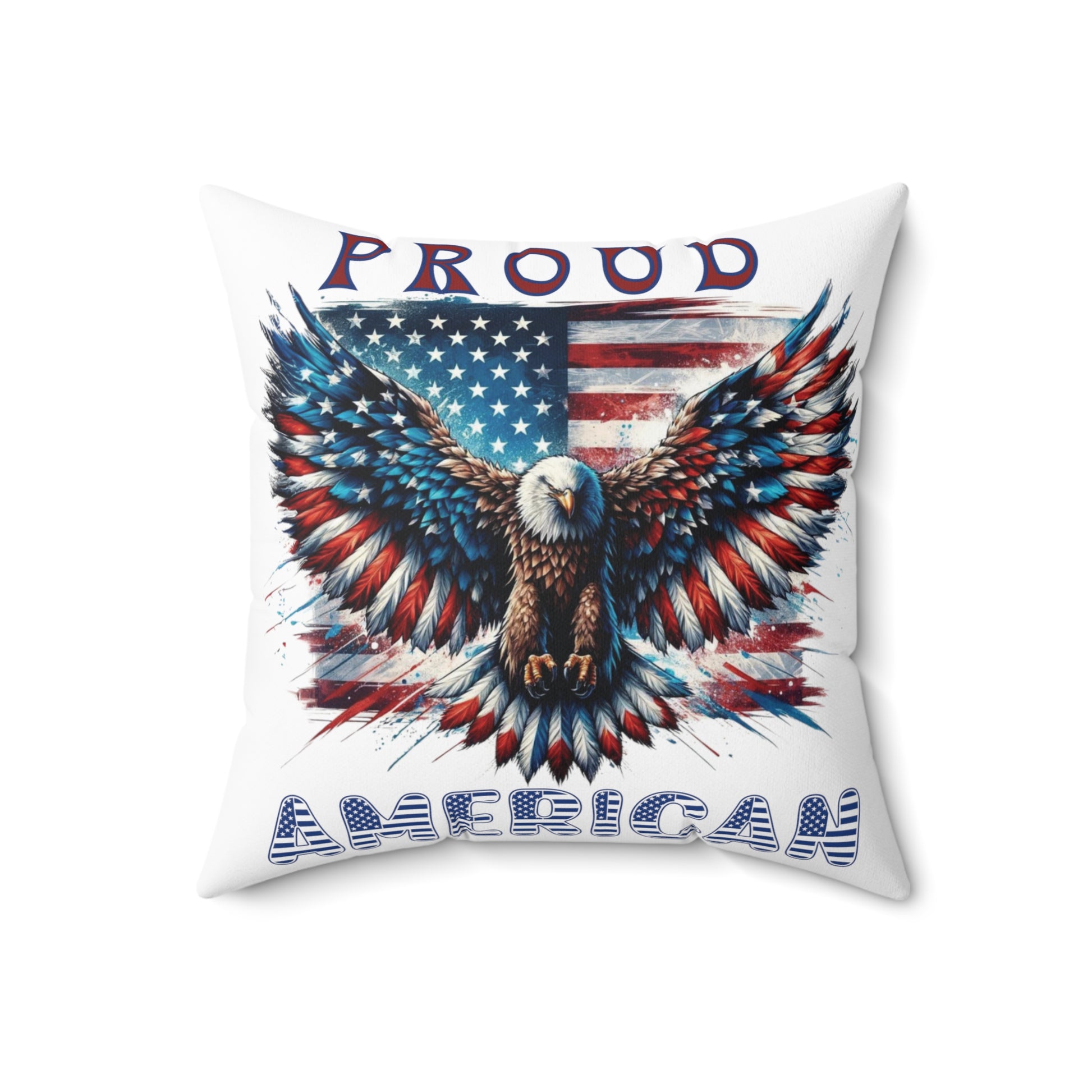 Patriotic American Flag and Eagle Throw Pillow – Elevate Your Home Decor with Stunning USA Symbol! Perfect for Living Rooms, Bedrooms, and Proud Americans Gift for Dad - MRSBYVALLE
