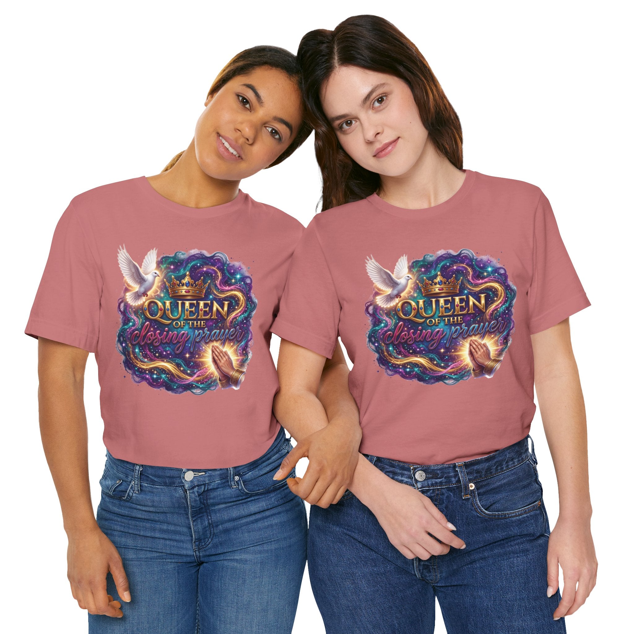 Queen of the Closing Prayer Christian T-Shirt | Funny Church Shirt for Women | Faith-Based Graphic Tee