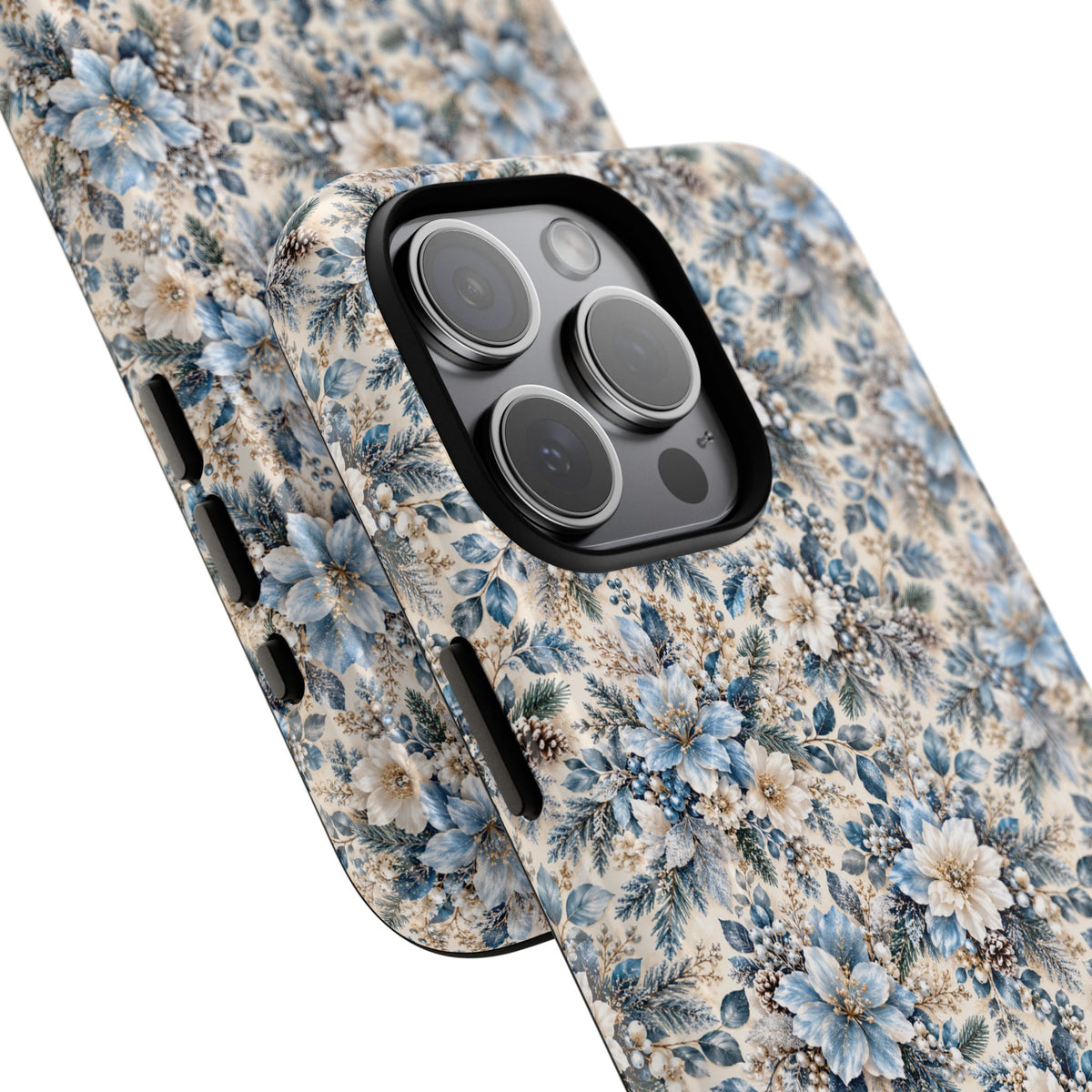 Icy Blue Floral MagSafe Tough Phone Case