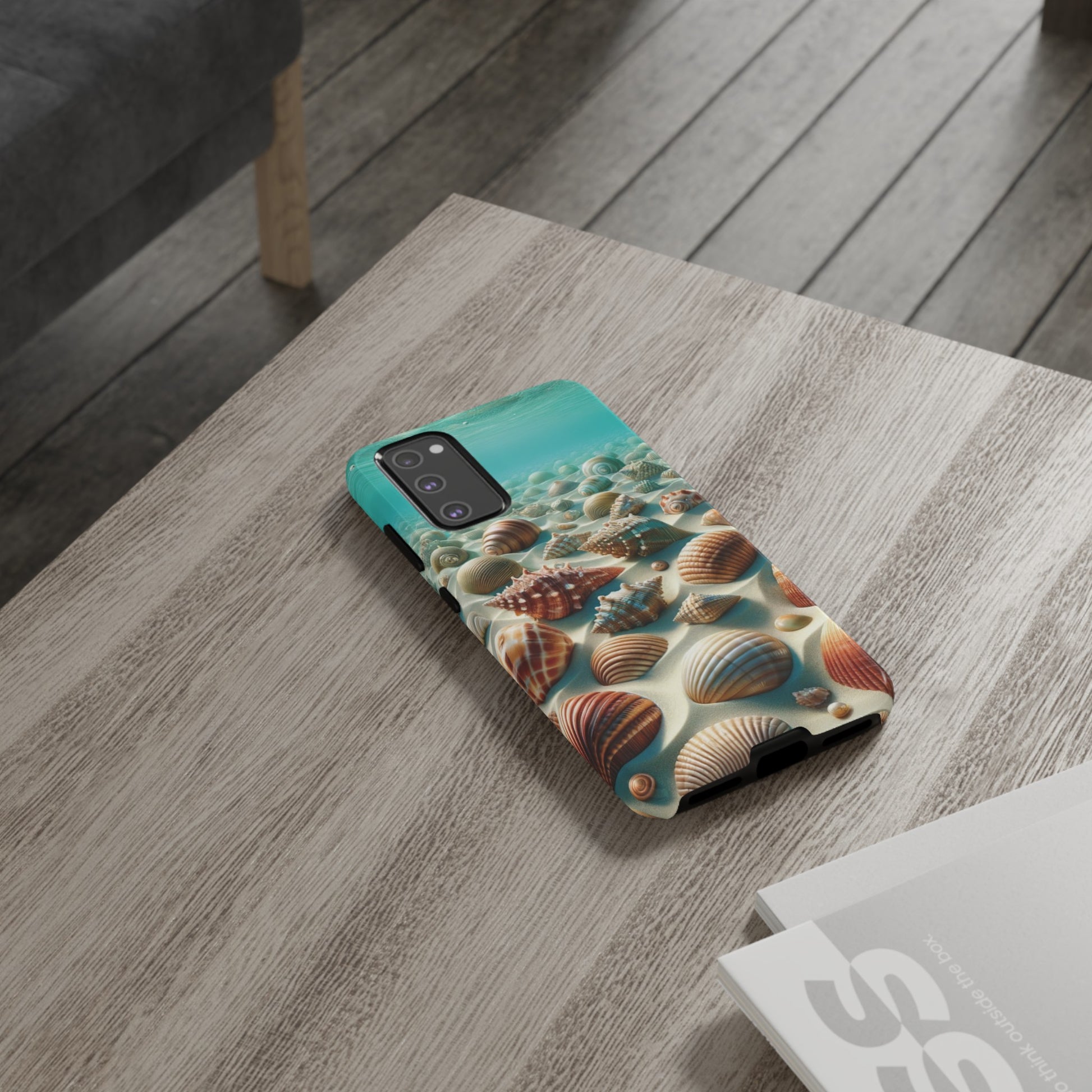 Plush Ocean Bliss Turquoise Seashell Ocean Beach View Protective Phone Case Gift for Her Phone 15, Samsung iPhone Samsung Gift for Her Case iPhone 15, Samsung iPhone Samsung Accessory Gift for Her.