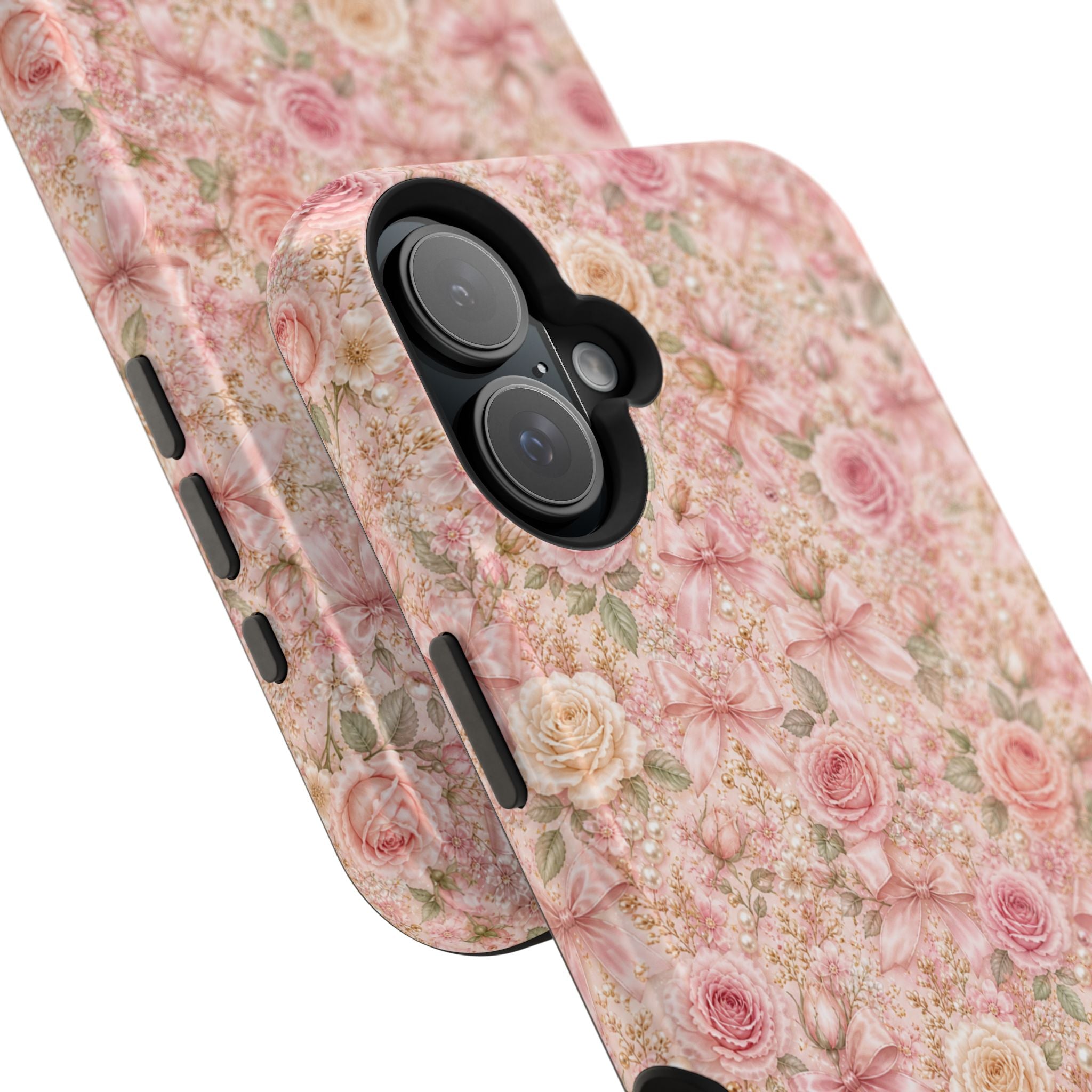 Floral Rose Pattern Magnetic Impact-Resistant Phone Case iPhone and Samsung