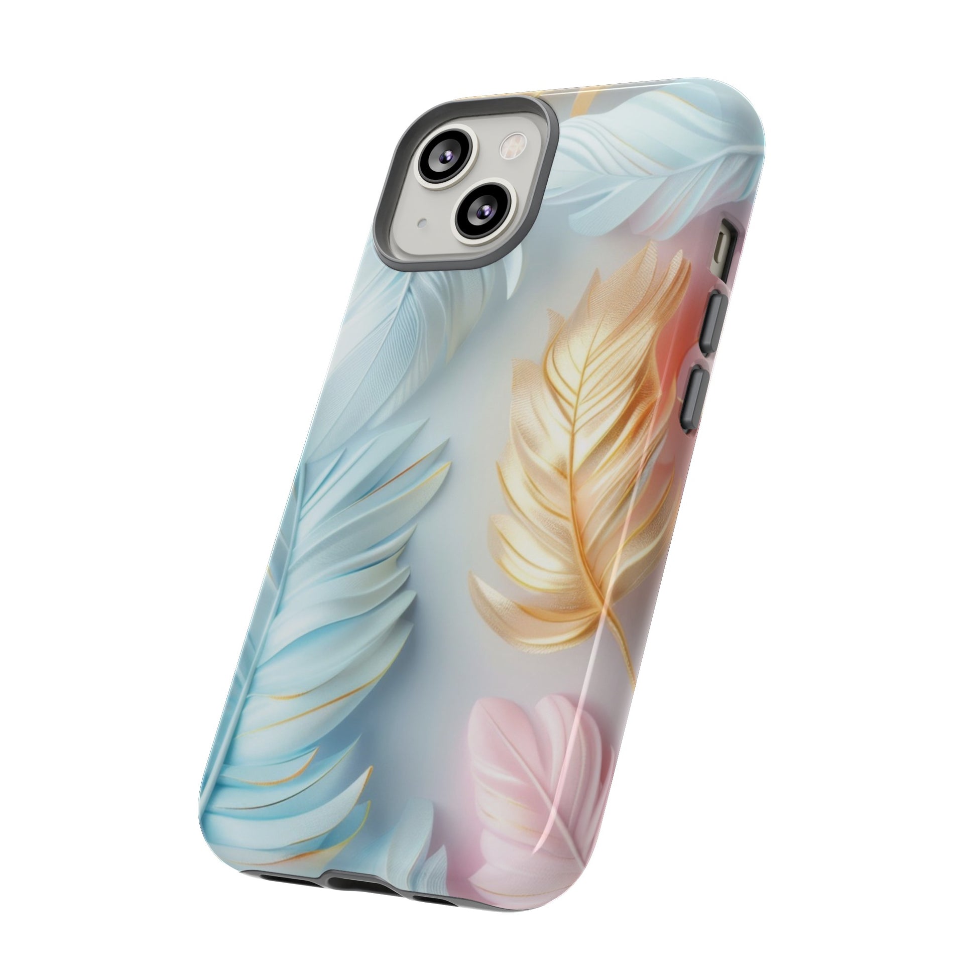 Pastel Feathers Protective Phone Case Gift for Her Phone 15, Samsung iPhone Samsung Gift for Her Case iPhone 15, Samsung iPhone Samsung Accessory Gift for Her