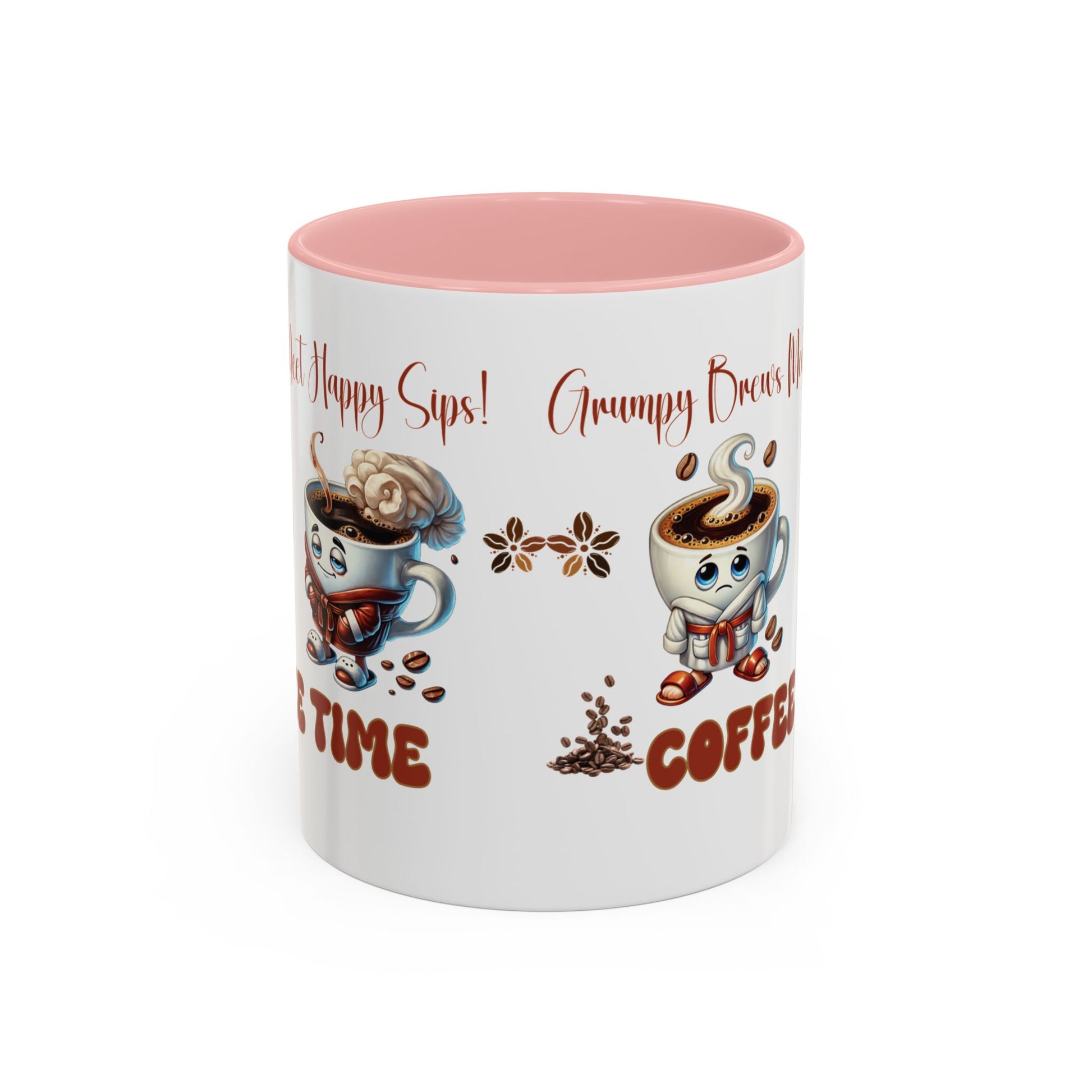 Grumpy Brews Meet Happy Sips Ceramic Mug - Funny Coffee Cup, Cute Tea Mug, Sarcastic Drinkware, Unique Gift, Kitchen Decor Accent Coffee Mug (11, 15oz) - MRSBYVALLE