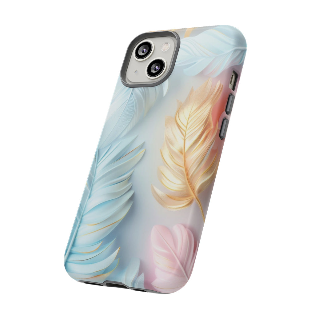 Pastel Feathers Protective Phone Case Gift for Her Phone 15, Samsung iPhone Samsung Gift for Her Case iPhone 15, Samsung iPhone Samsung Accessory Gift for Her