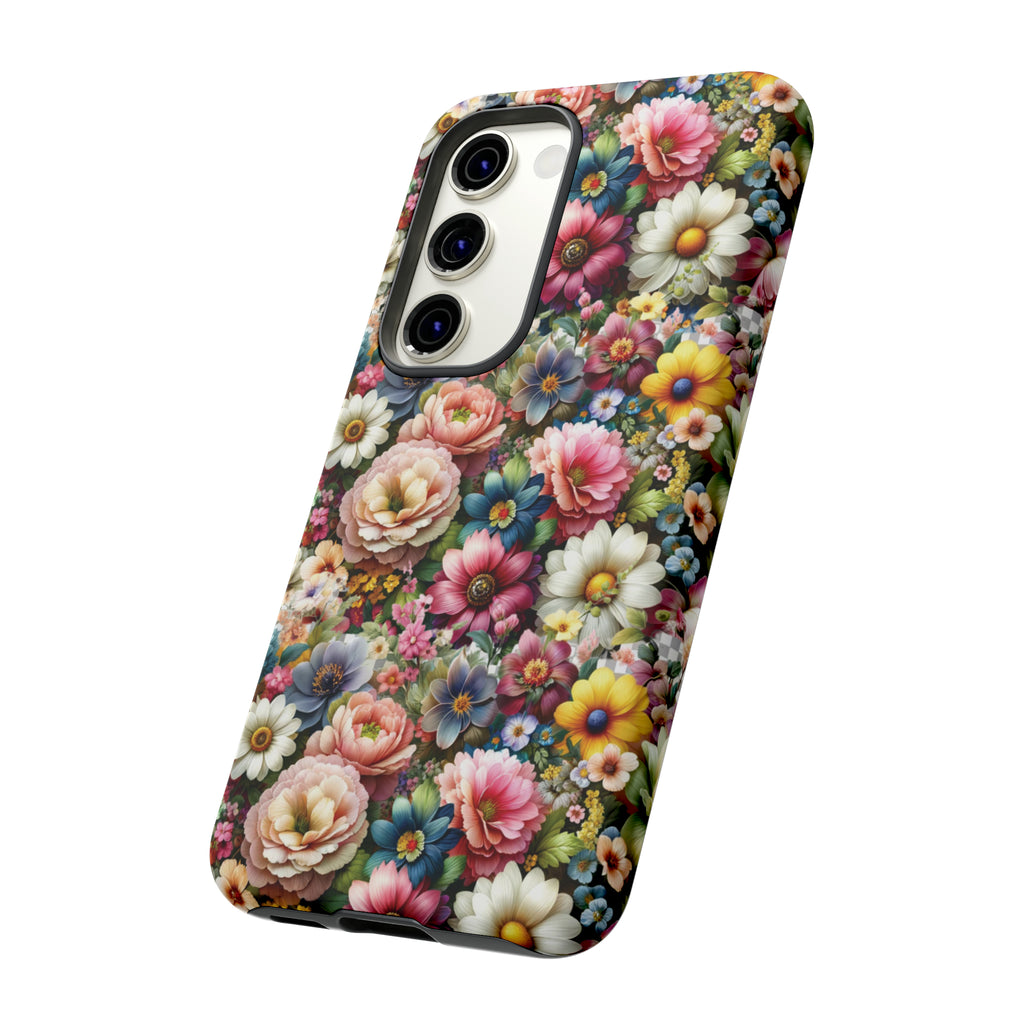 Floral Luxury Phone Tough Case Floral Elegant Durable Stylish for Modern Devices iPhone 15, Samsung iPhone Samsung Accessory Gift for Her.