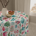 Christmas Trees & Gifts Tablecloth — Festive Holiday Holiday Table Linen Party