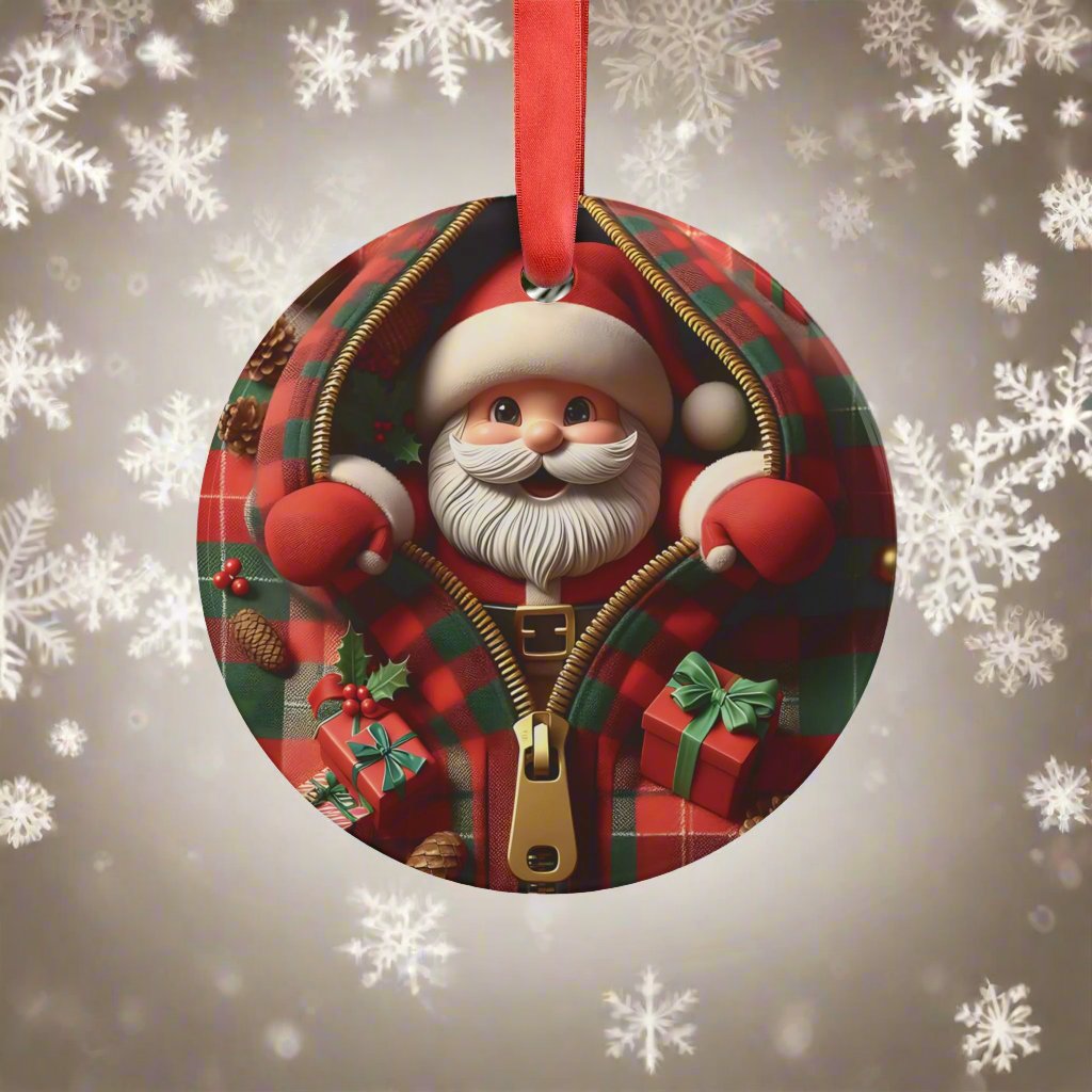 Enchanting 3D Illusion Santa Claus Ornament Festive Holiday Décor | Captivating Optical Illusion | Perfect for Christmas Tree, Gift, or Home Decoration Gift Giving - MRSBYVALLE