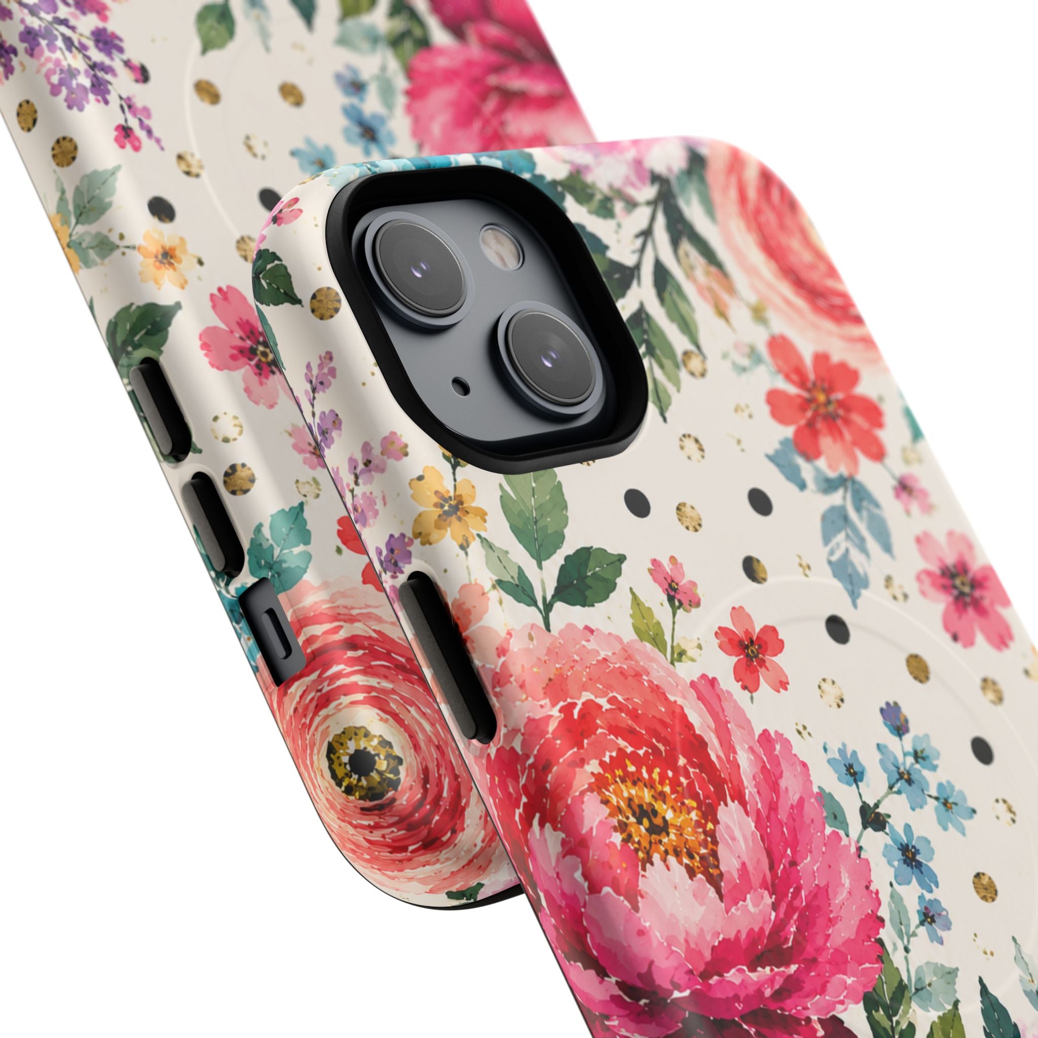 Watercolor Floral Peonies phone case | magnetic slim protective case