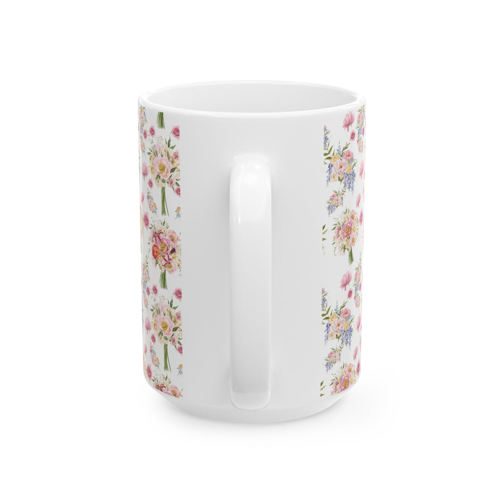 Pastel Wildflower Coffee Ceramic Mugs Perfect for Your Morning Brew | 11 oz & 15 oz Sizes Floral Mug for Tea, Cocoa, and More Unique Bohemian Design Gift for Nature Lovers - MRSBYVALLE