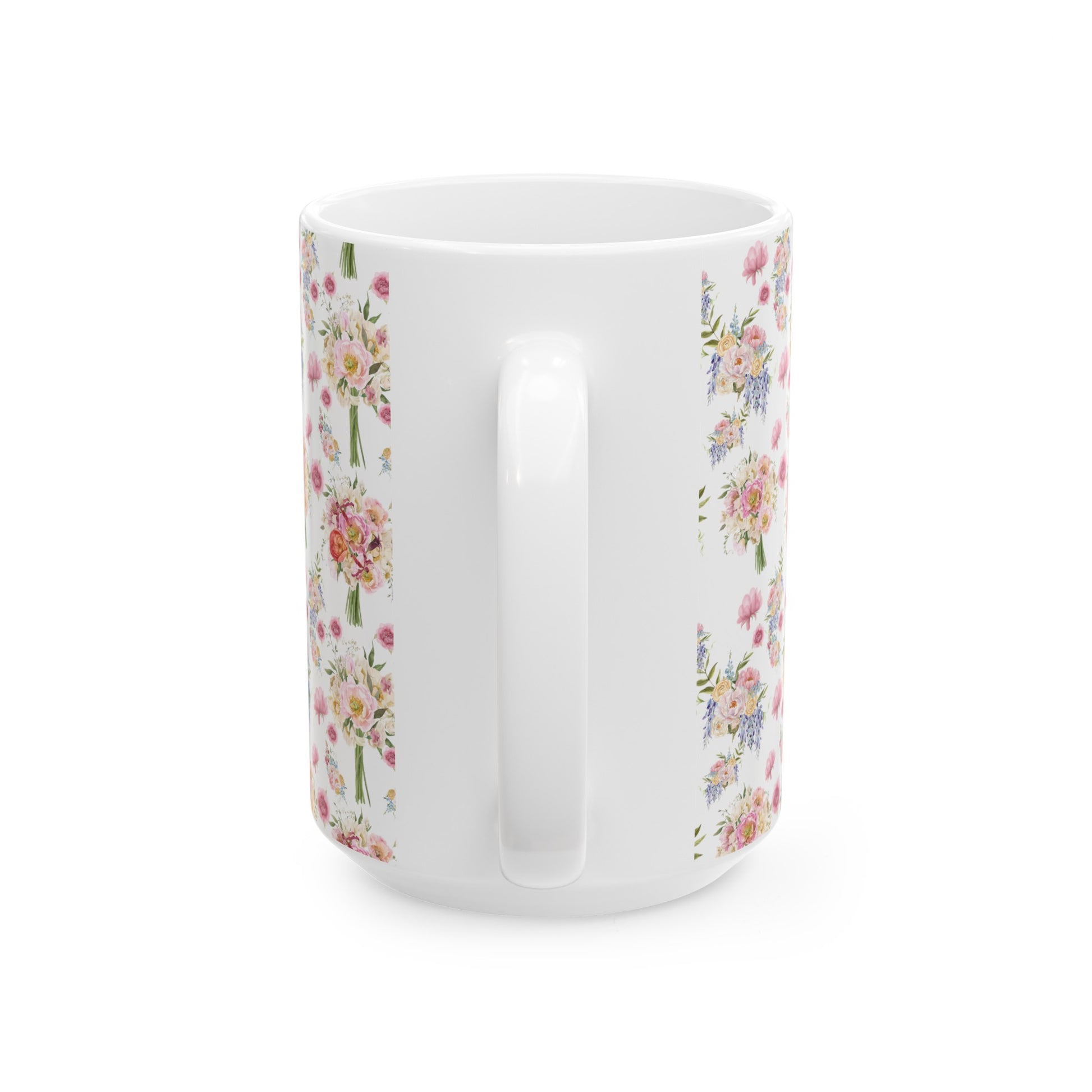 Pastel Wildflower Coffee Ceramic Mugs Perfect for Your Morning Brew | 11 oz & 15 oz Sizes Floral Mug for Tea, Cocoa, and More Unique Bohemian Design Gift for Nature Lovers - MRSBYVALLE