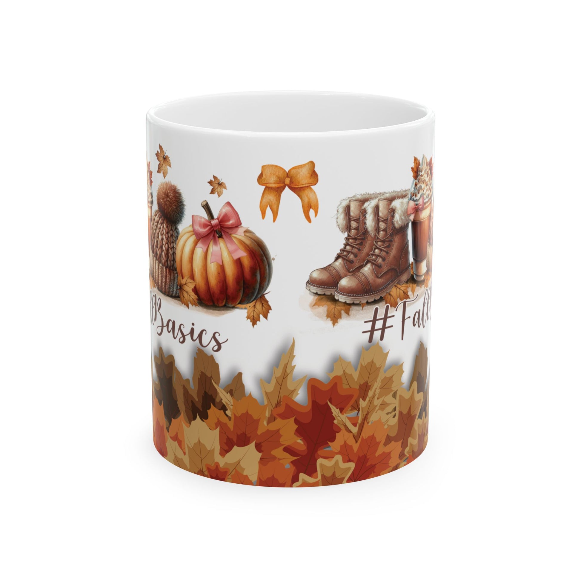 Fall Basic 11oz & 15oz Coffee Mugs – Autumn Leaves, Cozy Vibes, Perfect for Pumpkin Spice & Fall Lovers Dishwasher Safe, Microwave Friendly, Seasonal Mug Gift for Home & Office Morning Brew - MRSBYVALLE