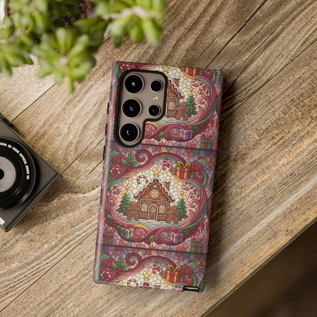 iPhone Case 17, 16  Gingerbread Stained Glass Tough Case Samsung perfect phone case