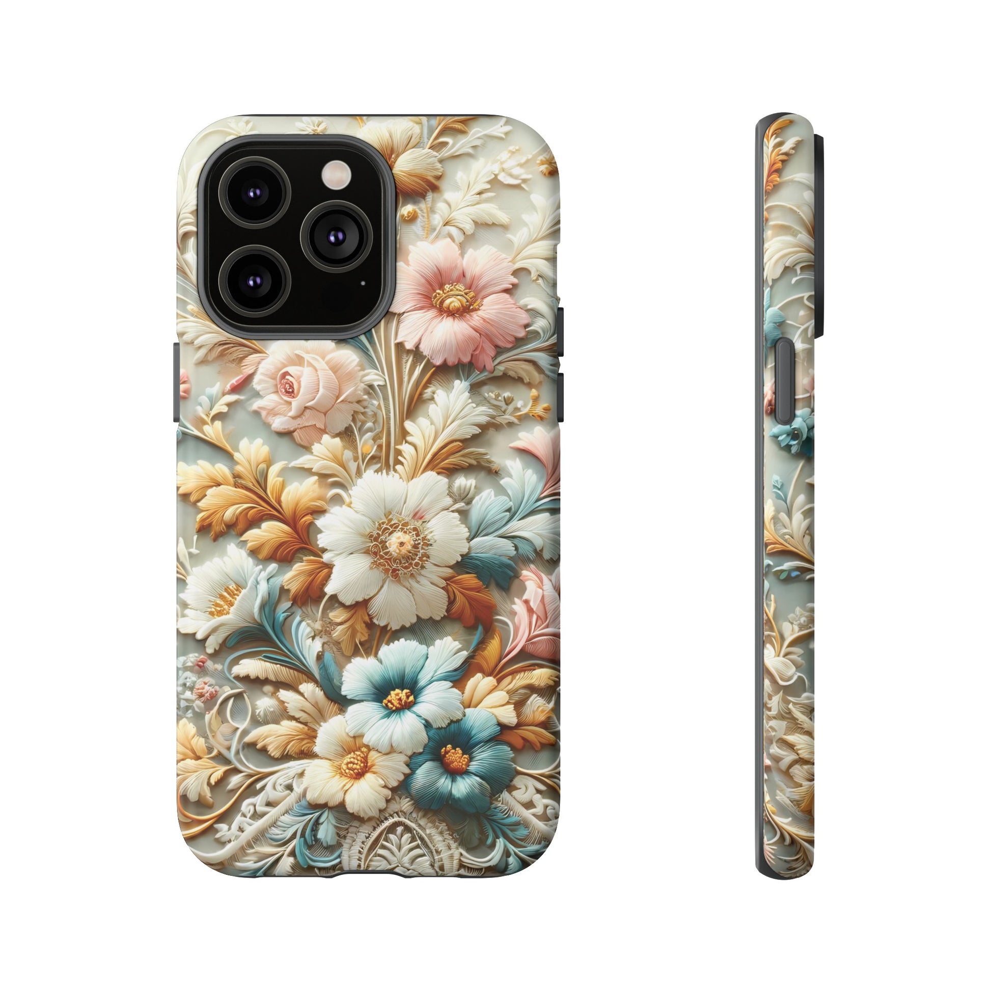3D Elegant Faux Flowers Phone Case Stylish & Durable for iPhone Samsung Gift iPhone 15, 14, 13 Samsung Pixel Gift for Mom Accessory Gift for Her