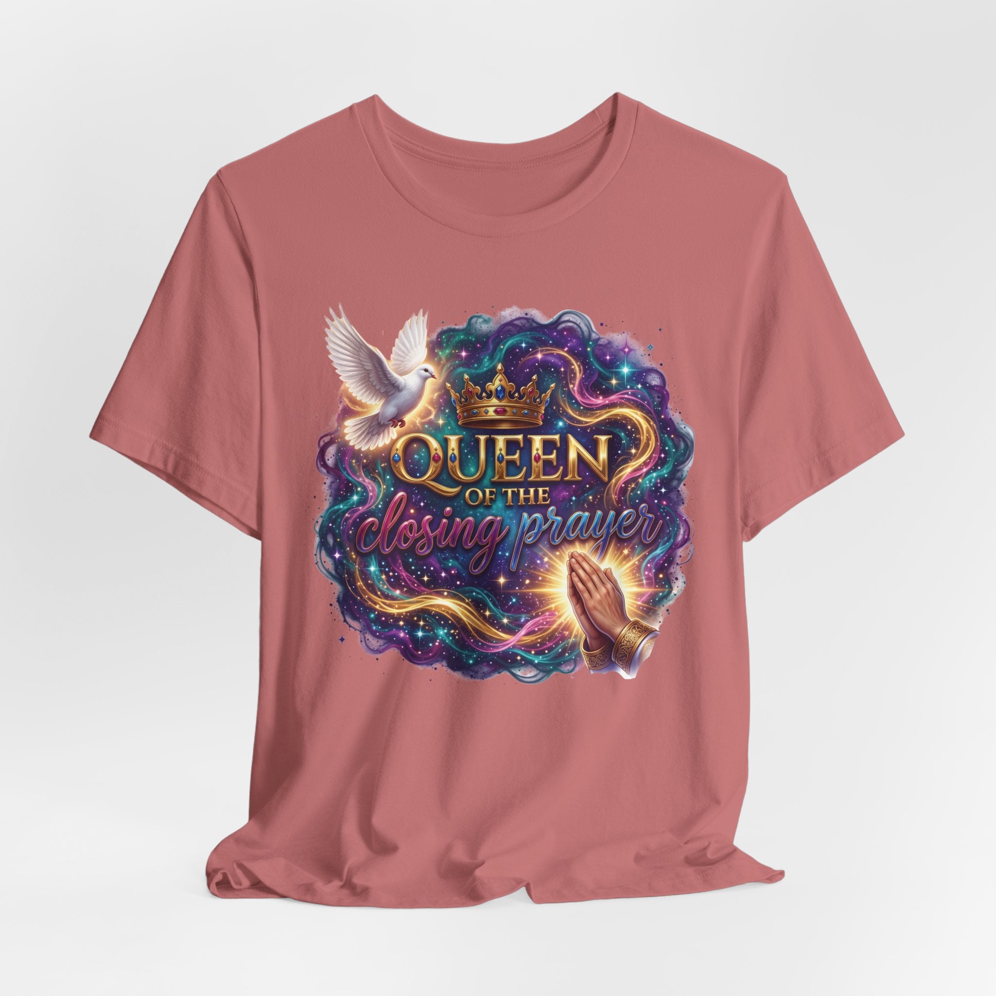 Queen of the Closing Prayer Christian T-Shirt | Funny Church Shirt for Women | Faith-Based Graphic Tee