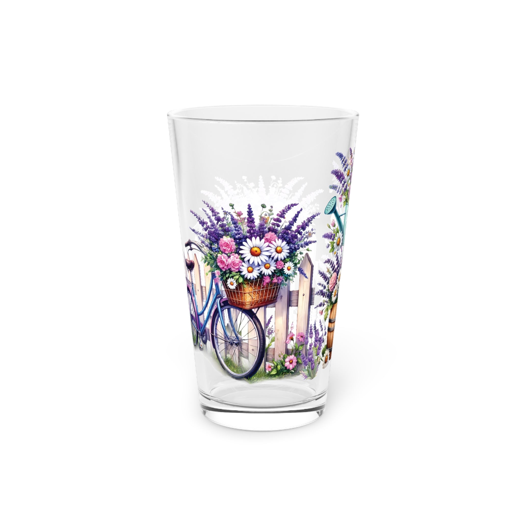 Floral Lavender 16oz Pint Glass – Festive Holiday Drinkware for Celebrations, Parties & Home Entertaining – Perfect Gift for Beer Lovers & Special Occasions