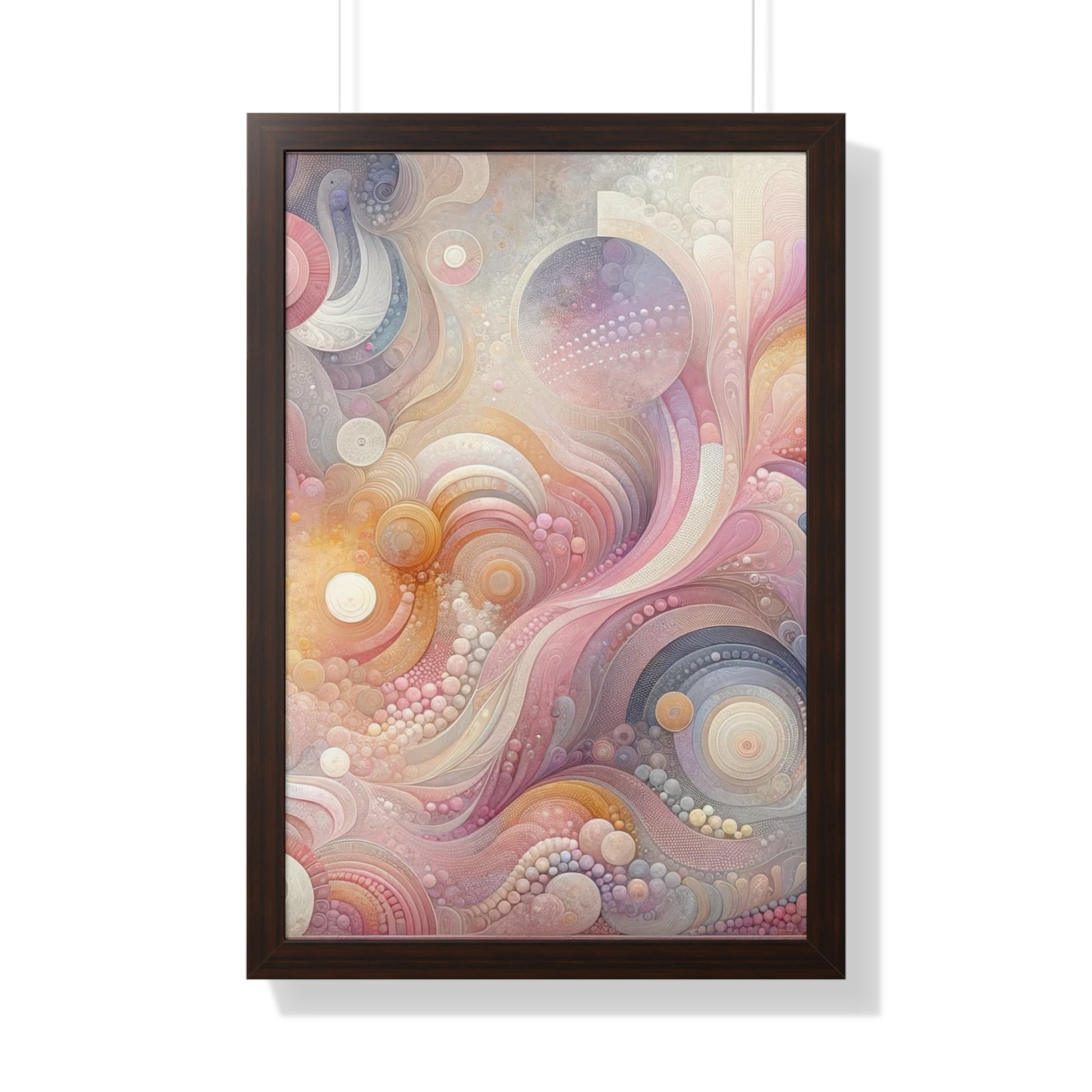 Pink Contemporary Elegance Abstract Modern Art Framed Canvas Print Wall Classic Encased in Black, White, or Walnut Frames with Durable Acrylic Protection Ready to Hang Timelessly Crafted..