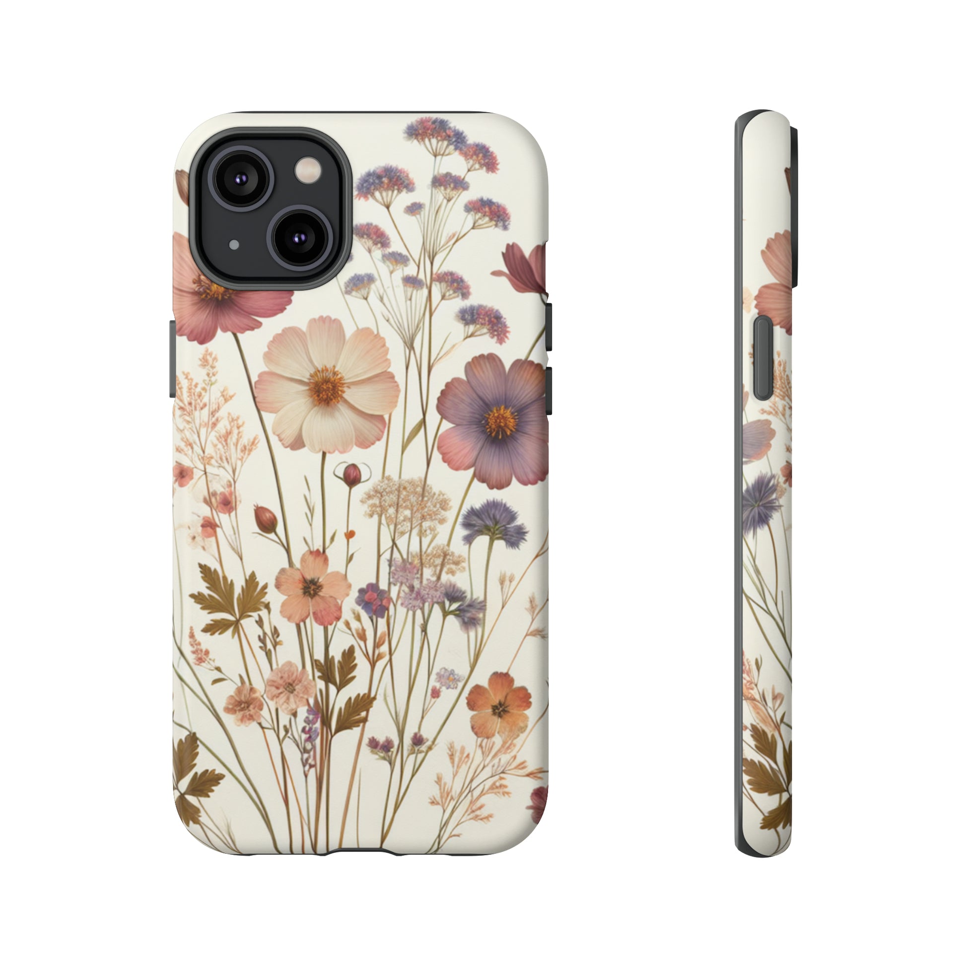 Wildflower Boho Luxury Phone Tough Case Floral Elegant Durable Stylish for Modern Devices iPhone 15, Samsung iPhone Samsung Accessory Gift for Her.