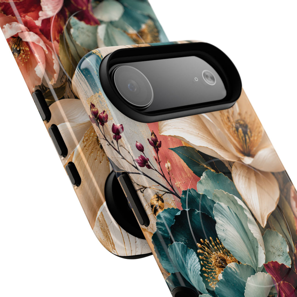 Vintage Floral Bouquet phone case Tough Magnetic Case Velvet Bloom Floral Art iPhone Case  Botanical Protective Case Samsung Modern Garden