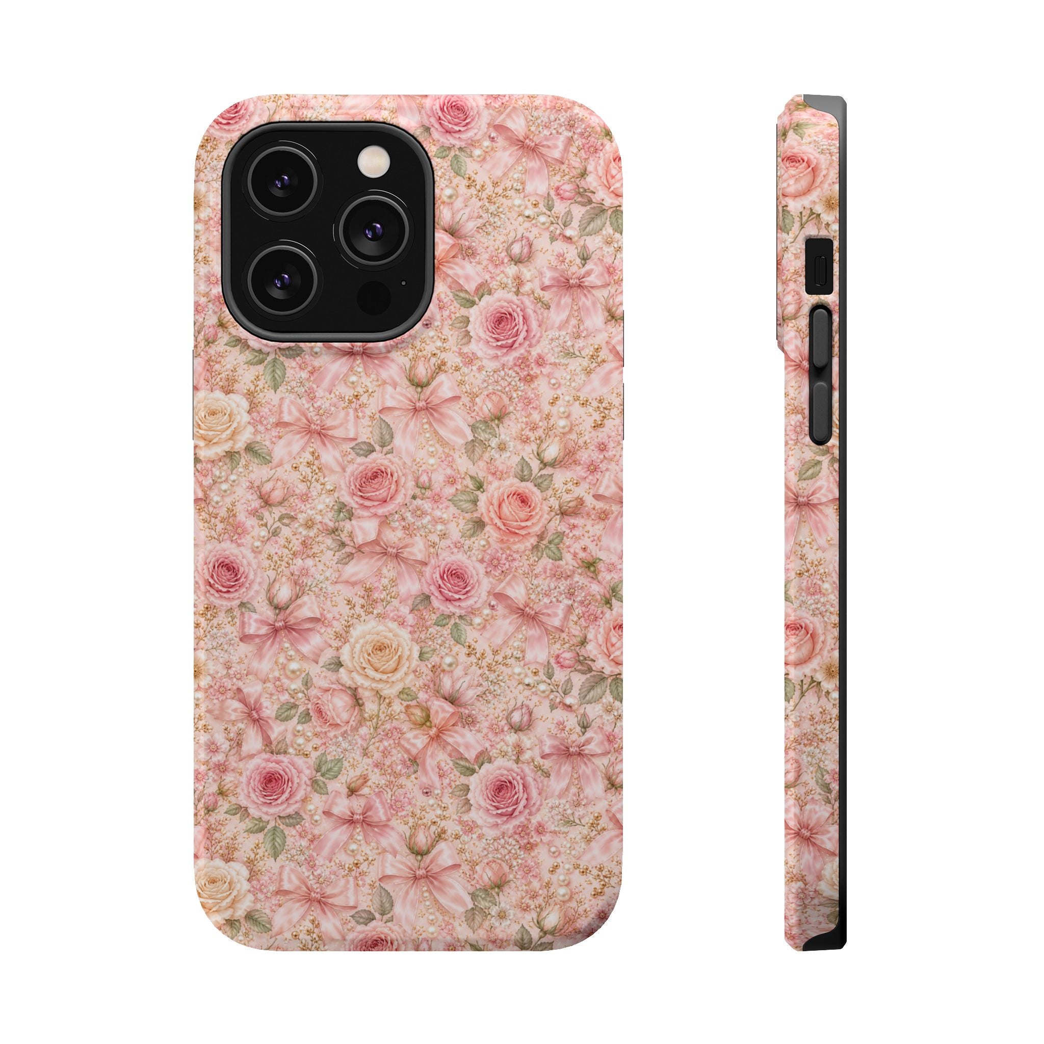 Floral Rose Pattern Magnetic Impact-Resistant Phone Case iPhone and Samsung