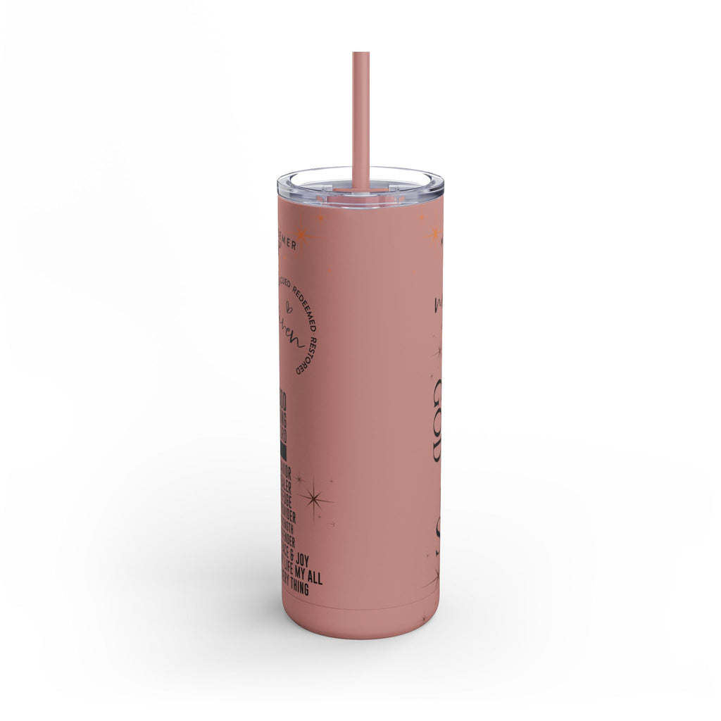 Inspirational Christian Skinny Tumbler 20oz Jesus Faith Gift, Bible Verse Travel Mug, Motivational Drinkware, Christian Prefect Gift