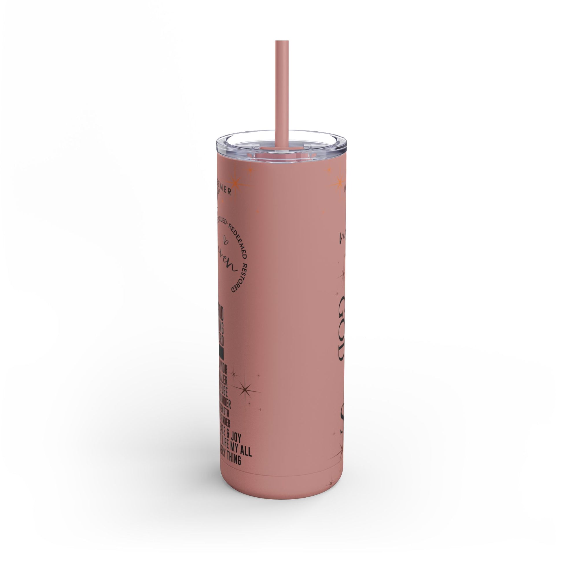 Inspirational Christian Skinny Tumbler 20oz Jesus Faith Gift, Bible Verse Travel Mug, Motivational Drinkware, Christian Prefect Gift