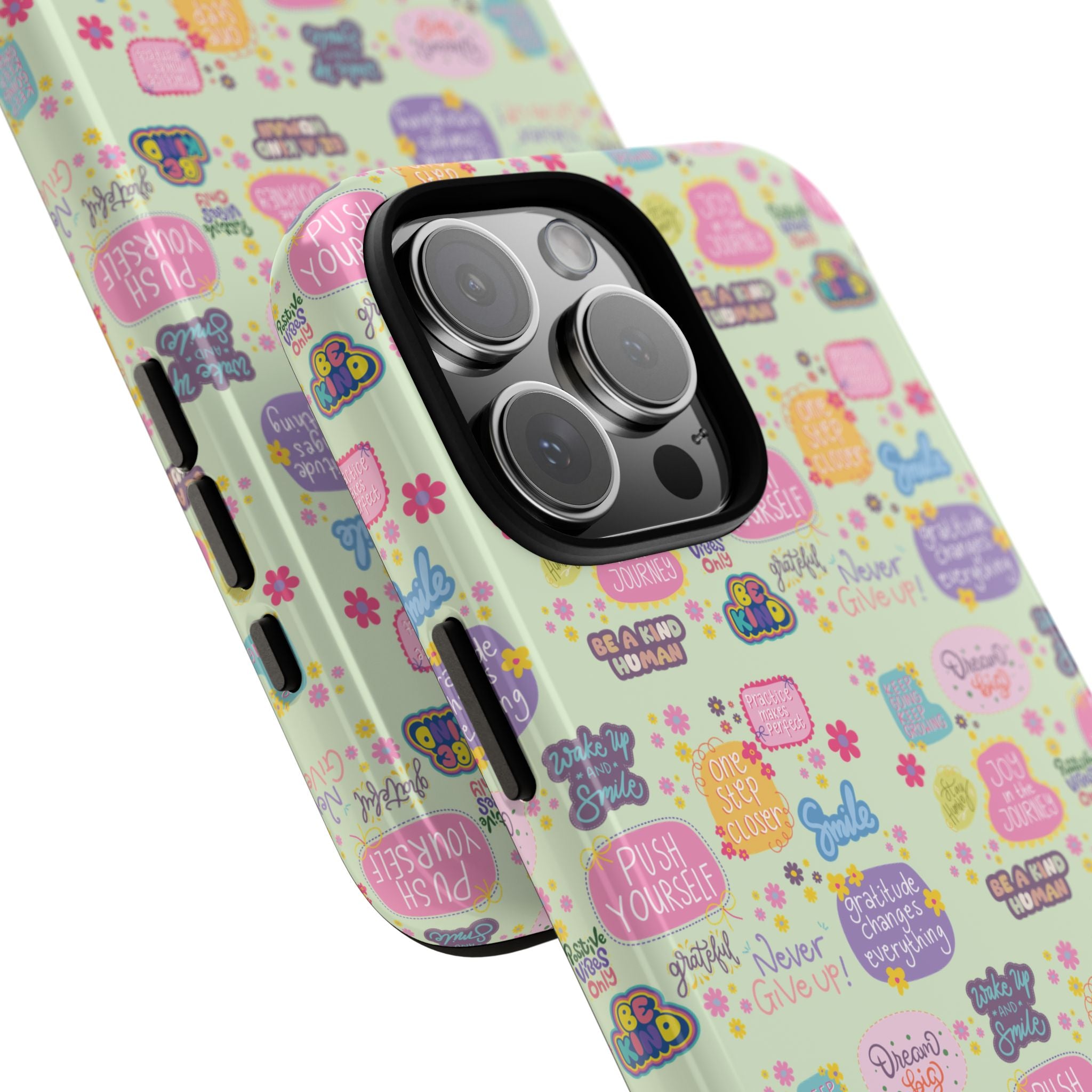 Good Vibes Only Protective Phone Case  Shockproof Slim Aesthetic Motivational Quote Cover, Positive Affirmation Gift for Mom, Teens & Besties | iPhone & Galaxy