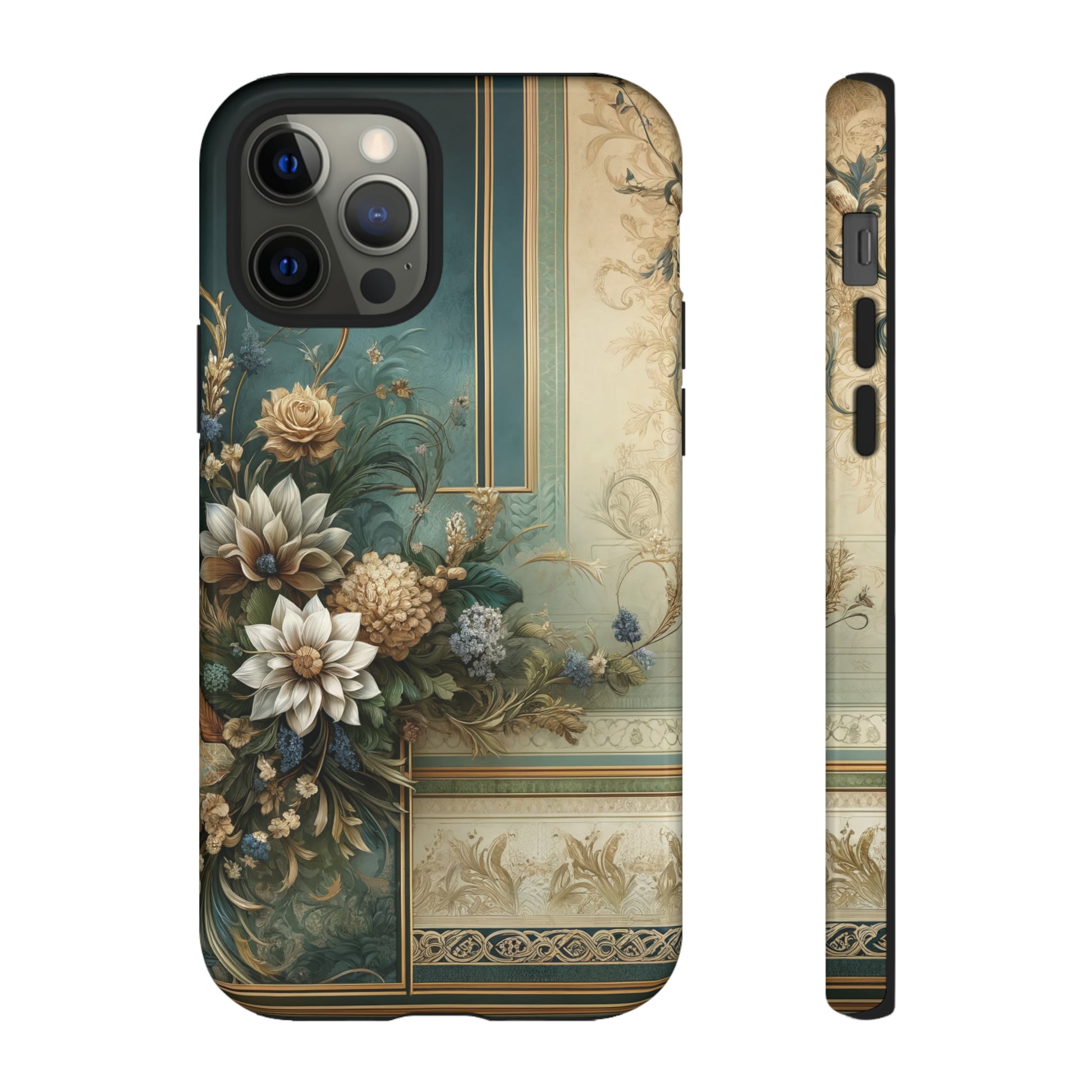Victorian Floral Boho Luxury Phone Tough Case Floral Elegant Durable Stylish for Modern Devices iPhone 15, Samsung iPhone Samsung Accessory Gift for Her.