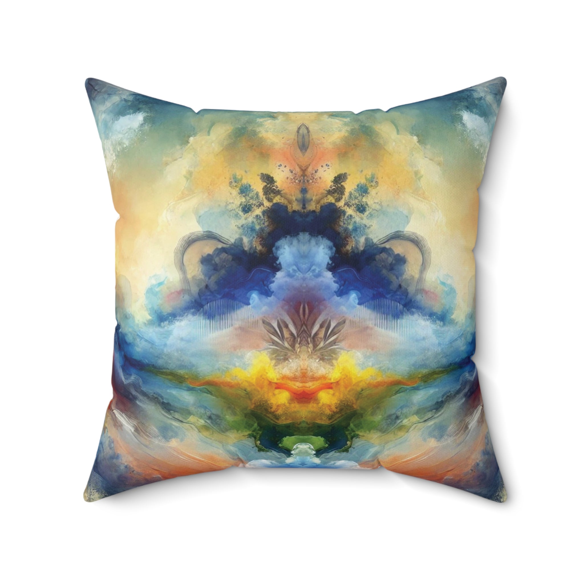 Modern Watercolor Abstract Decorative Pillow - Available in 16x16, 18x18, 20x20 - Vibrant Accent for Living Room, Bedroom, or Sofa Decor  100% Polyester with Double-Sided Print