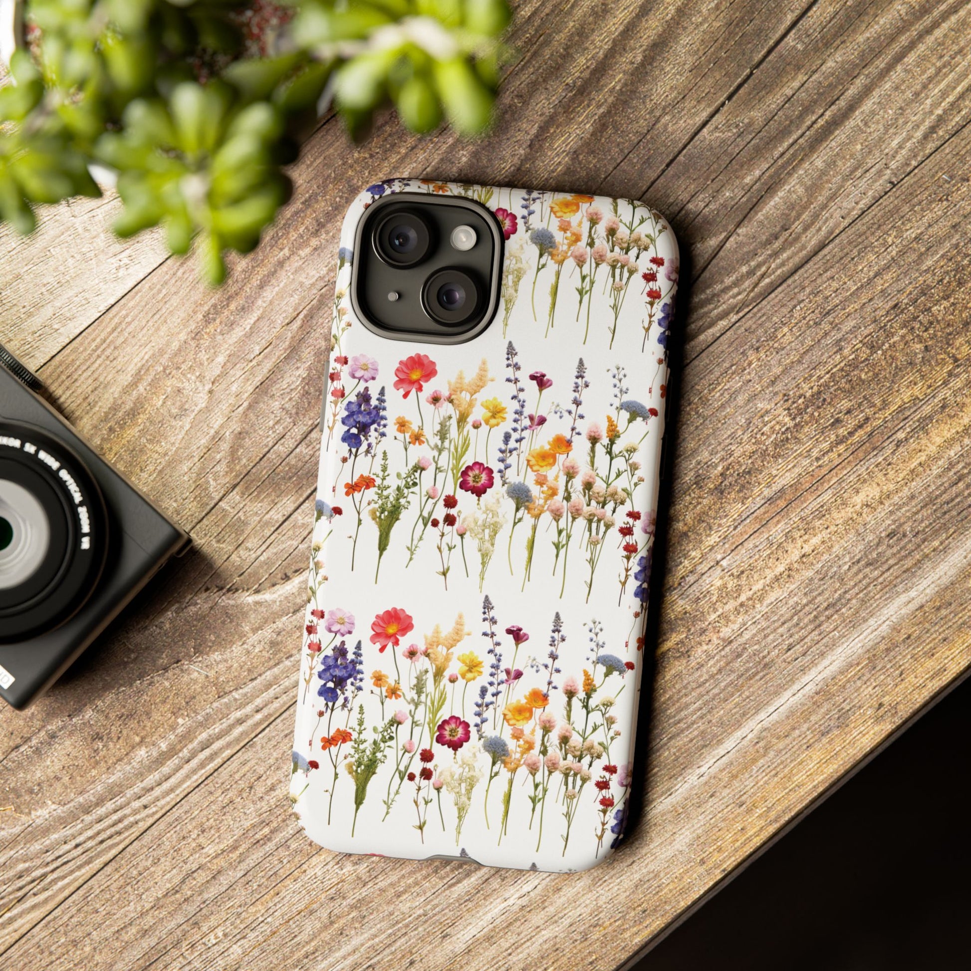 White Best Phone Case Press Flowers Floral 3D Illusion Luxury Tough Case Floral Elegant Durable Stylish for Modern Devices iPhone 17, 16, 15, Samsung iPhone Samsung Accessory Gift for Her