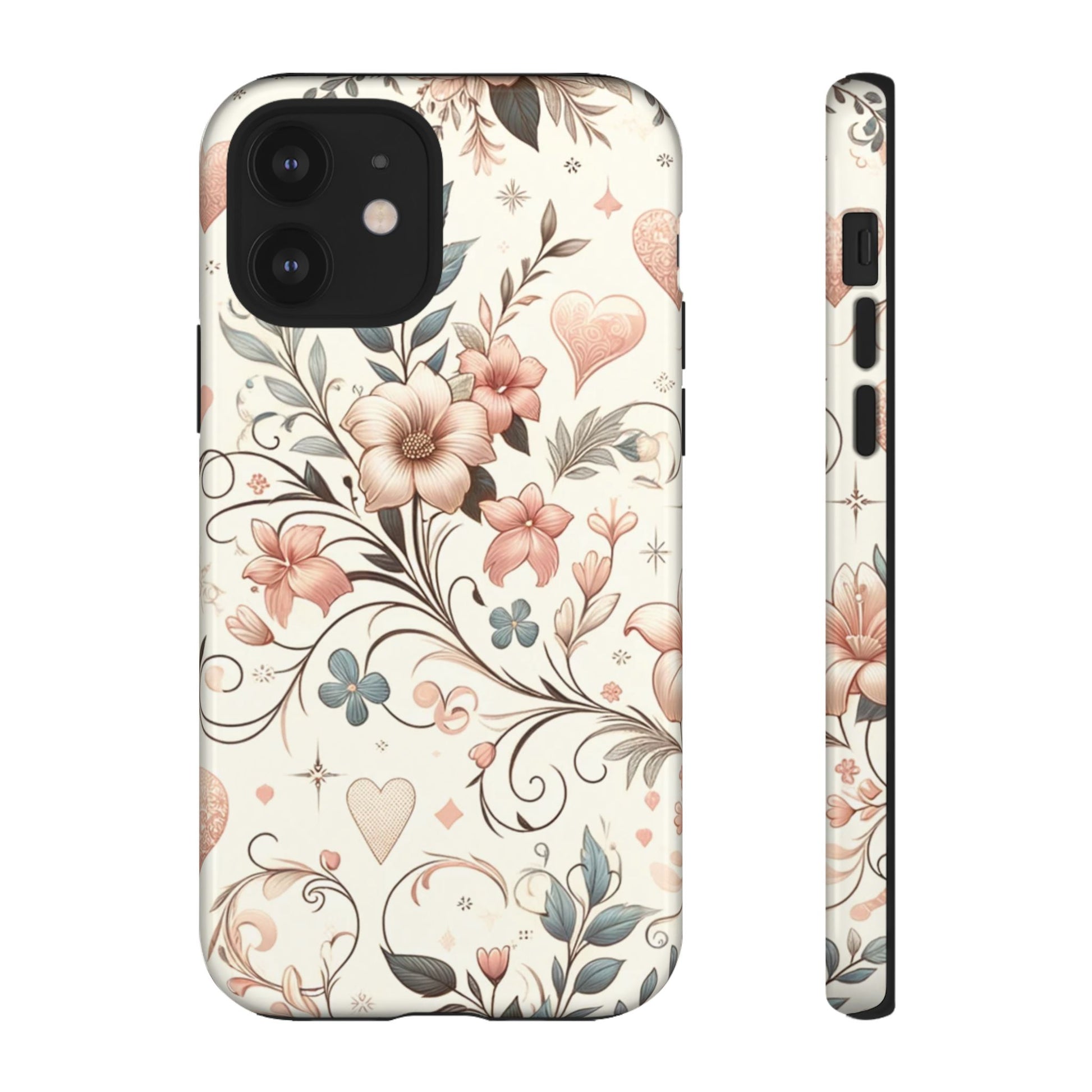 Floral Design Luxury Phone Tough Case Floral Elegant Durable Stylish for Modern Devices iPhone 17, 16 15, Samsung iPhone Samsung Accessory Gift for Her