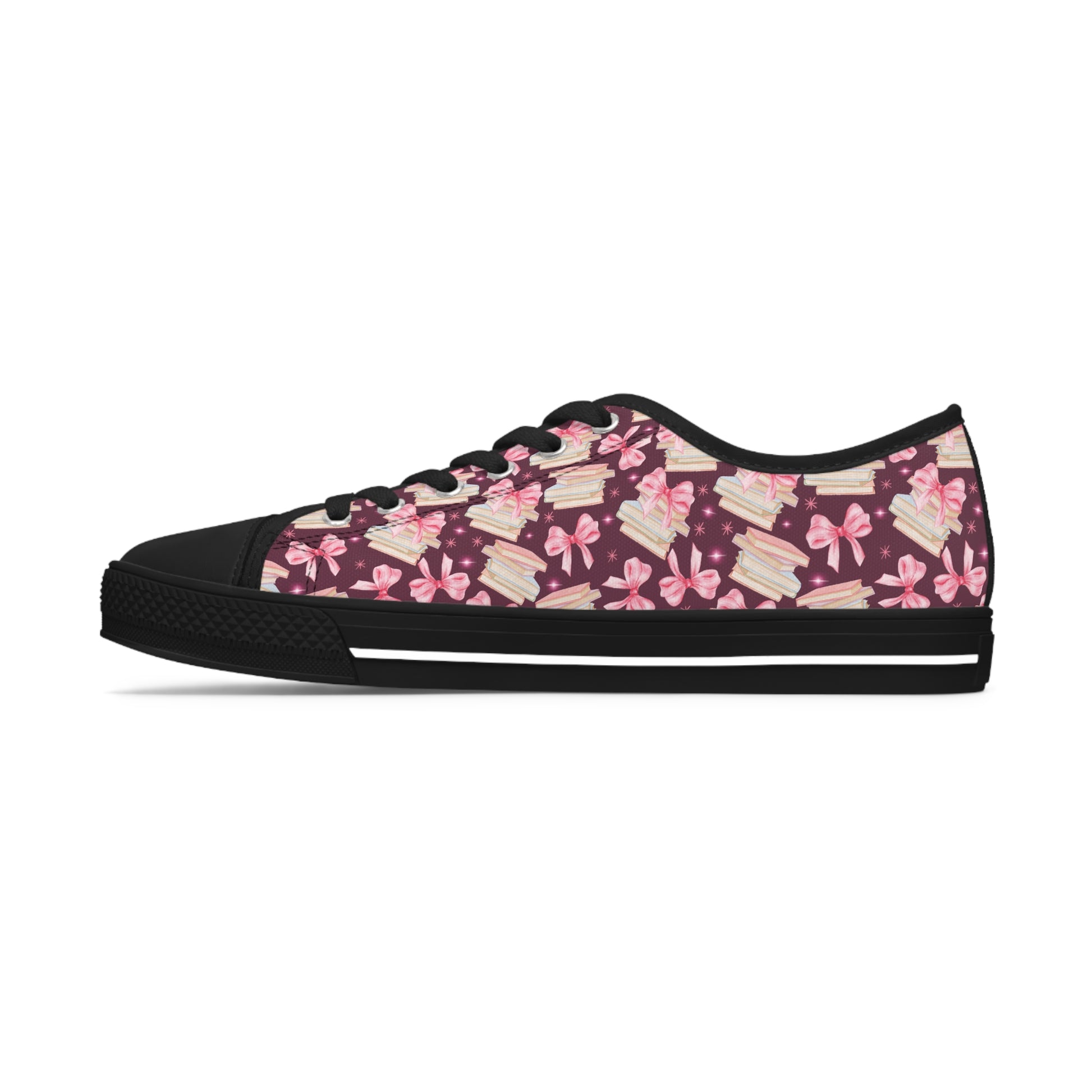 Coquette Pink Bows & Books Sneakers Step Out in Style with Stunning USA Symbol! Perfect for Everyday Wear and Proud Americans. Durable, High-Quality Footwear Everyday Activities - MRSBYVALLE