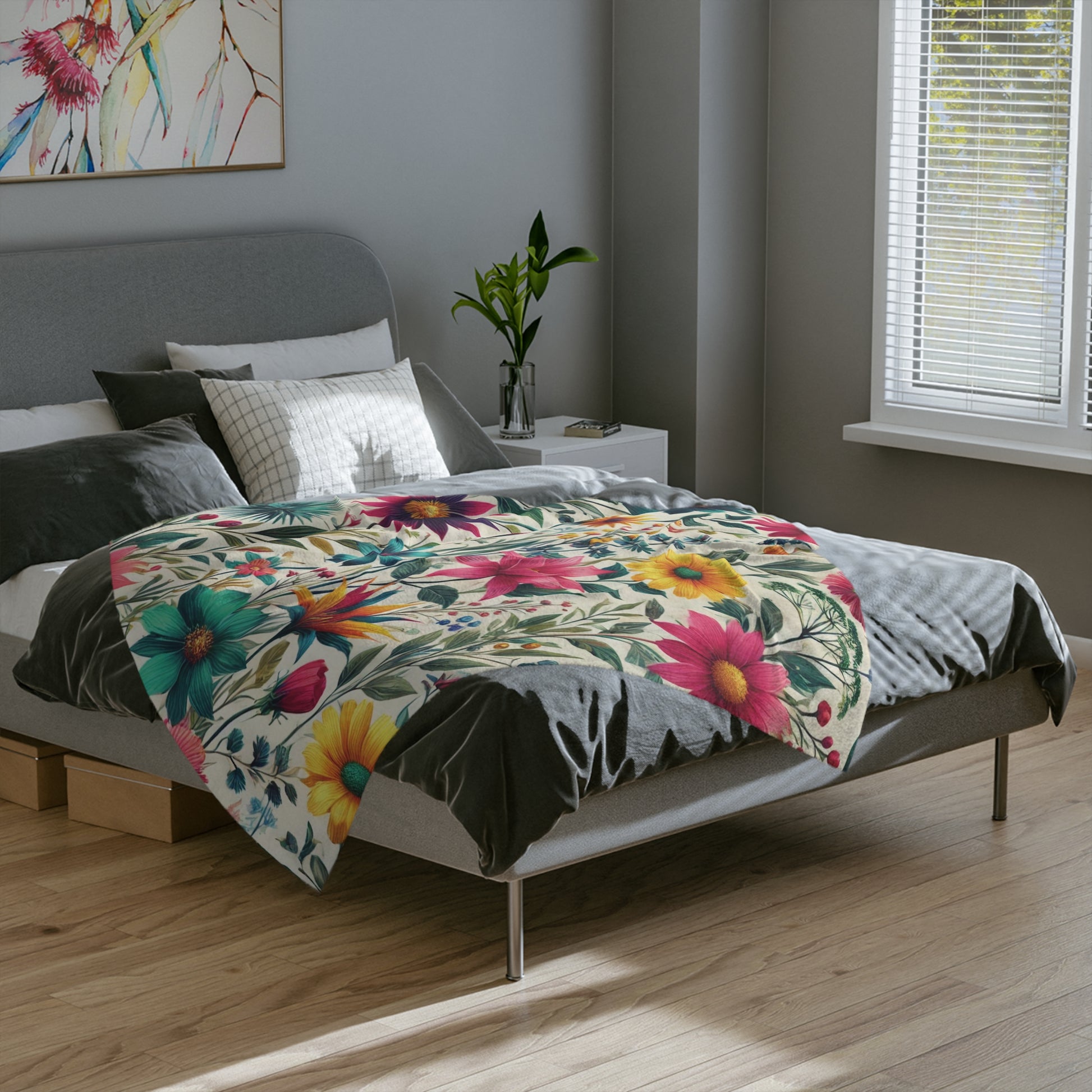 Wildflowers Boho Chic Throw Ultra-Soft Minky Blanket Cozy Comfort Blanket Elegant Home Decor Plush Microfiber for Maximum Comfort Blanket, Perfect for Snuggling Decor, Cozy All-Season Warmth, Housewarming Gift Throw - MRSBYVALLE