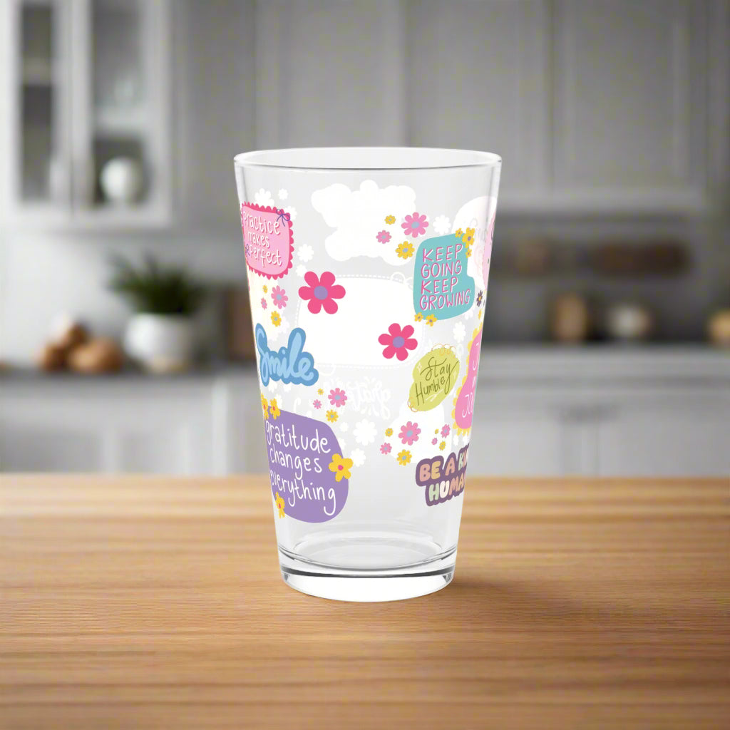 Good Vibes Only 16oz Pint Glass Motivational Quote Drinkware Positive Affirmation Glass | Perfect Uplifting Gift to Inspire & Encourage DailyHandwash Only